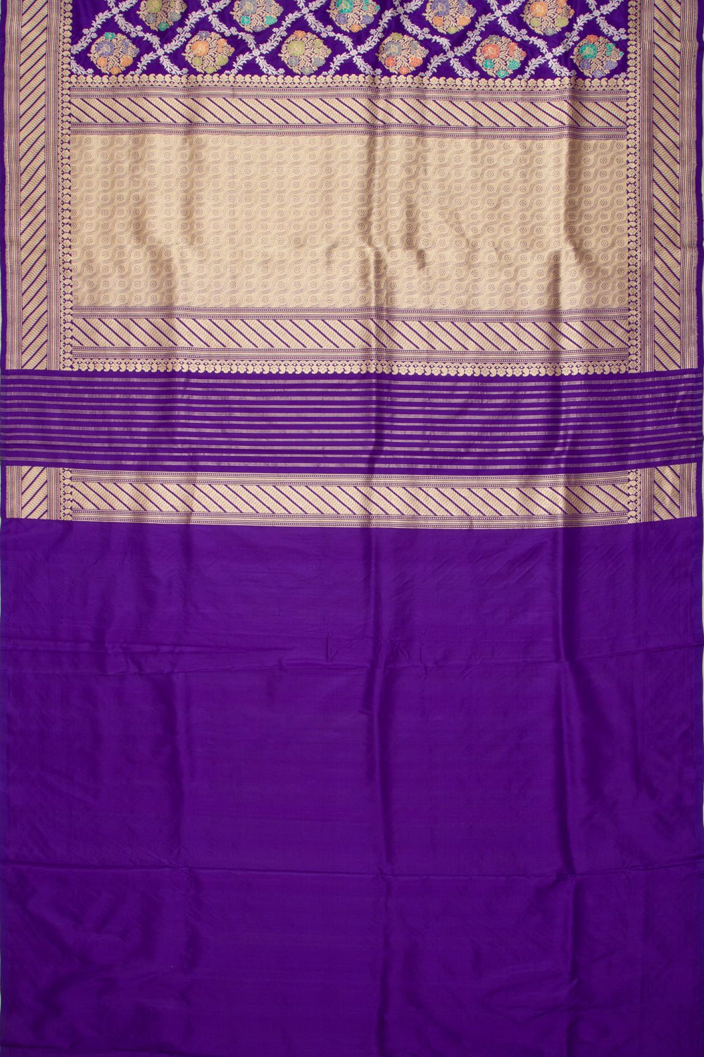 Banarasi Silk Kadwa Jaal Purple Saree