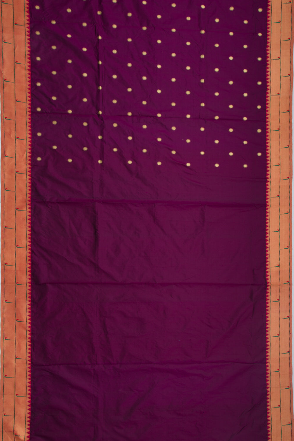 Soft Silk Paithani Inspired Burgundy Saree