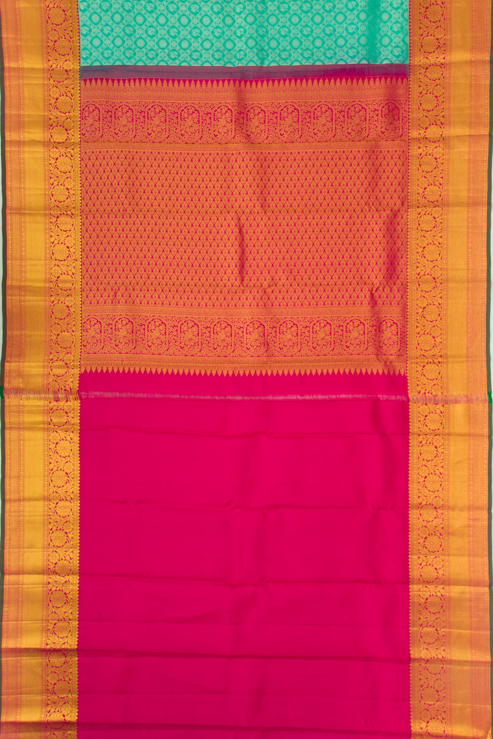 Taranga Kanchi Silk Brocade Sea Green Saree