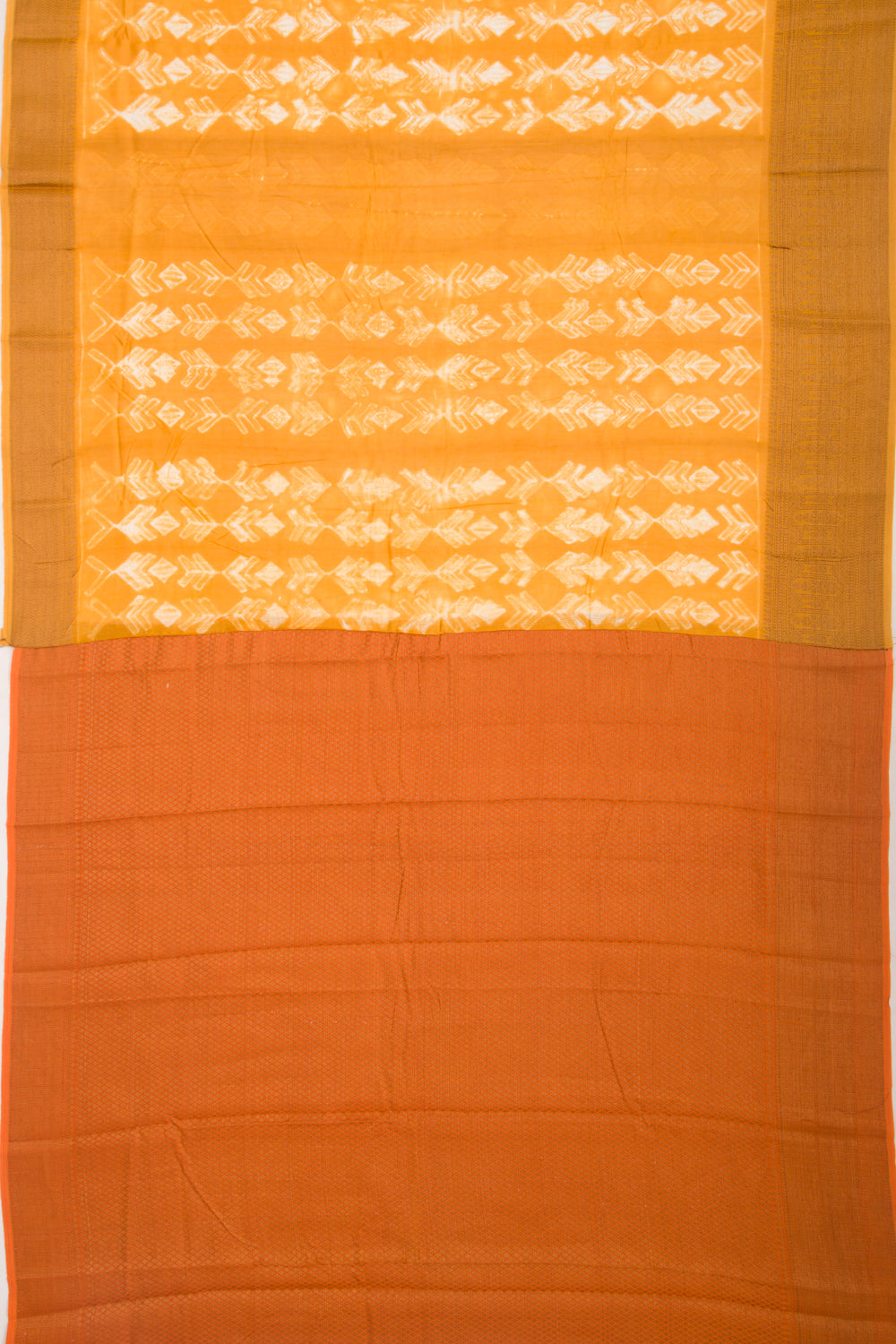 Soft Tussar Shibori Printed Yellow Saree