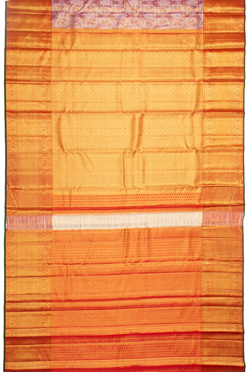 Kanchipuram Silk Tissue Brocade Lavender Saree