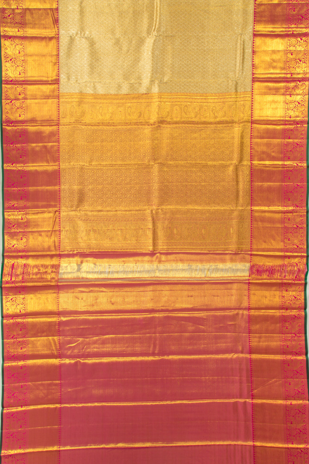 Kanchipuram Silk Tissue Brocade Gold Saree