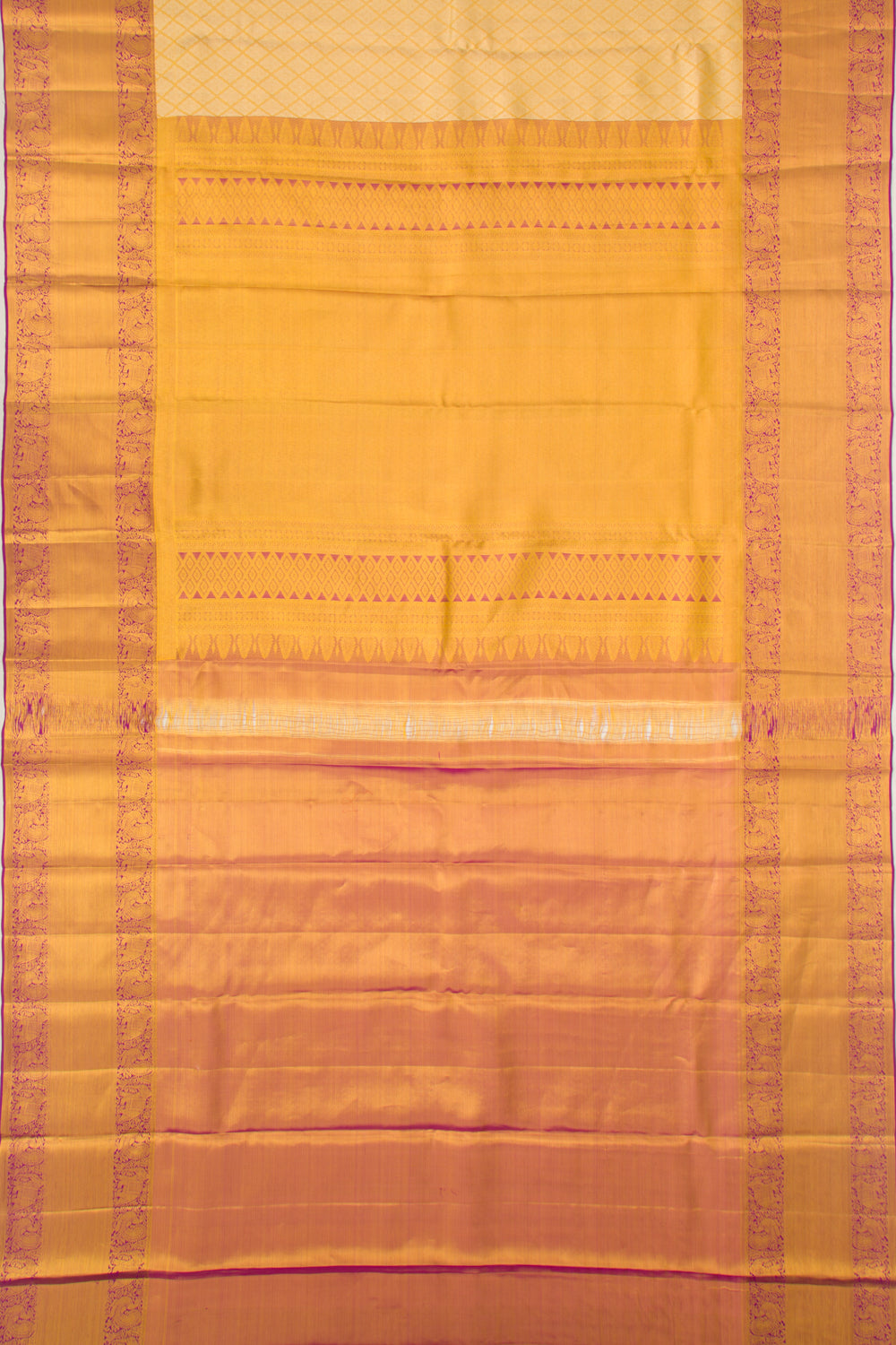 Kanchipuram Silk Tissue Brocade Gold Saree