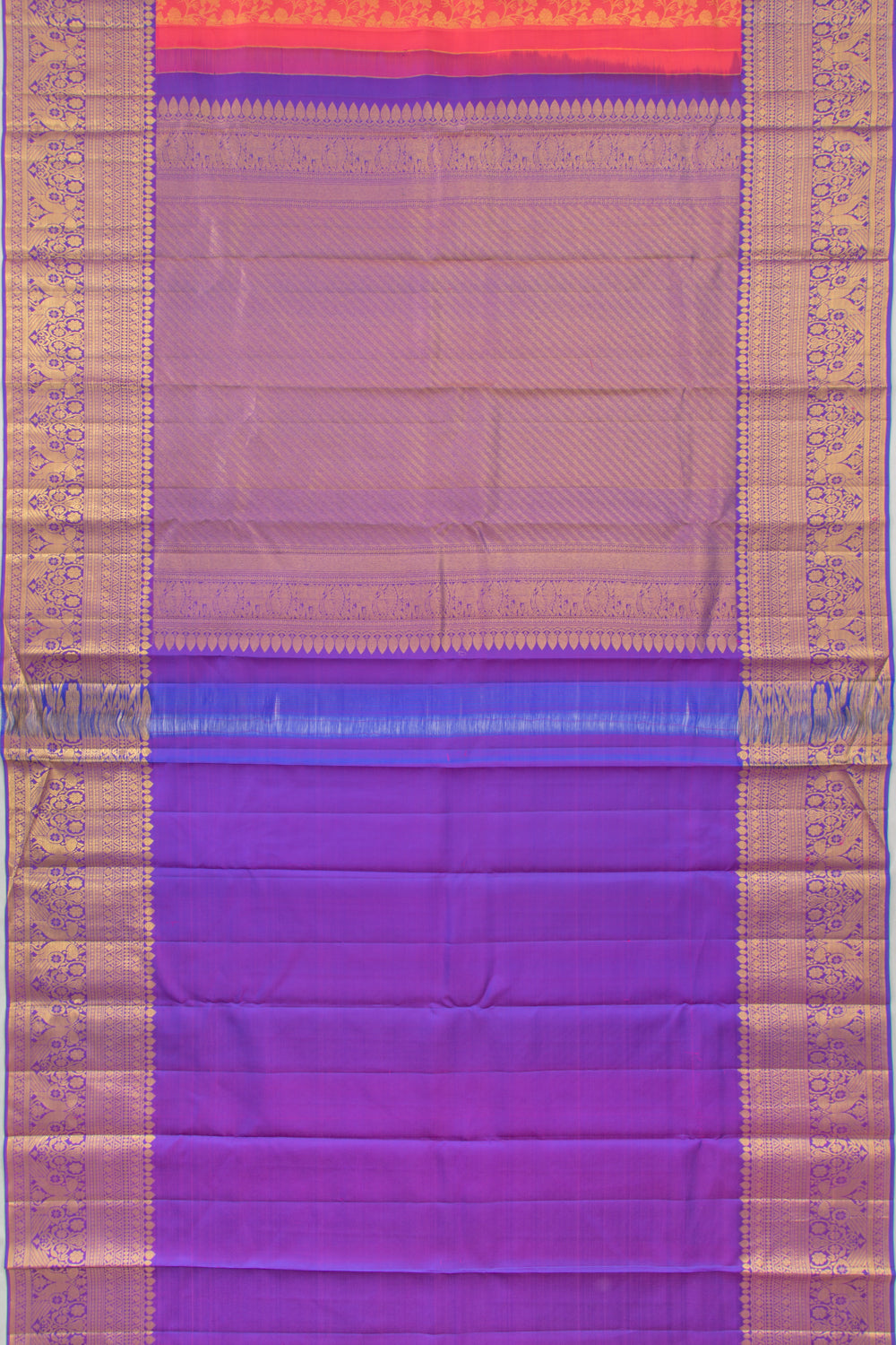 Kanchipuram Silk Jaal Pink Saree