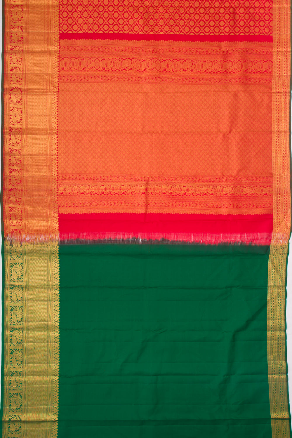 Taranga Kanchi Silk Brocade Red Saree