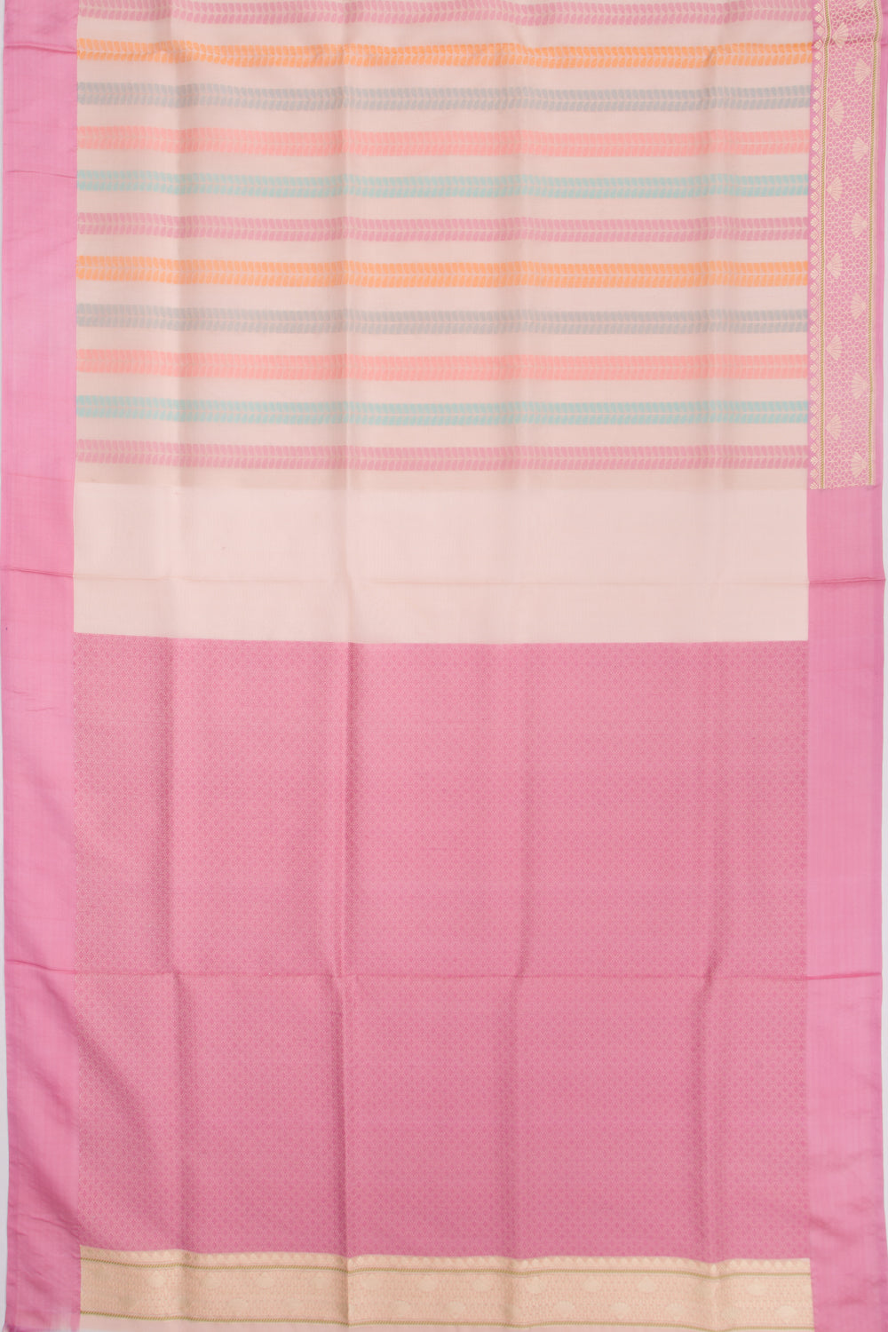 Banarasi Silk Tissue Brocade Peach Saree