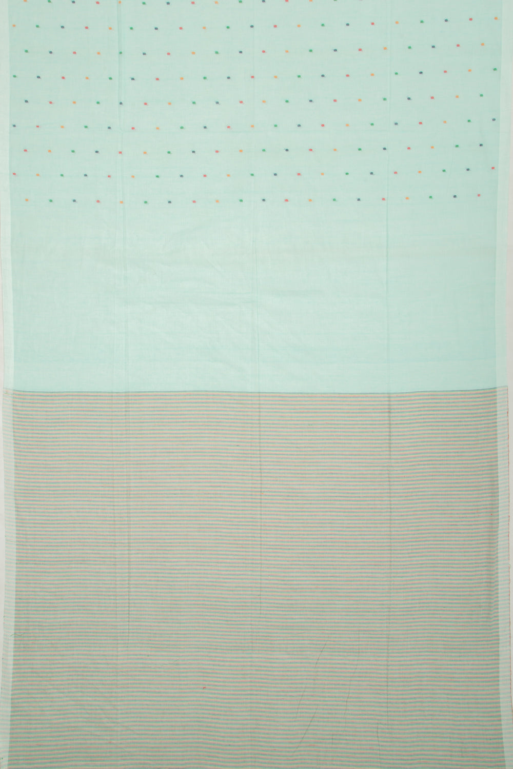Phulia Cotton Butta Sea Green Saree