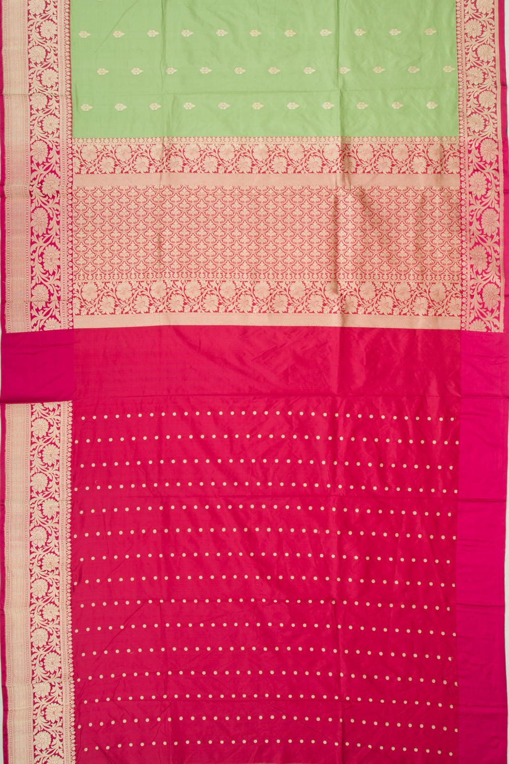 Banarasi Katan Silk Butta Pastel Green Saree