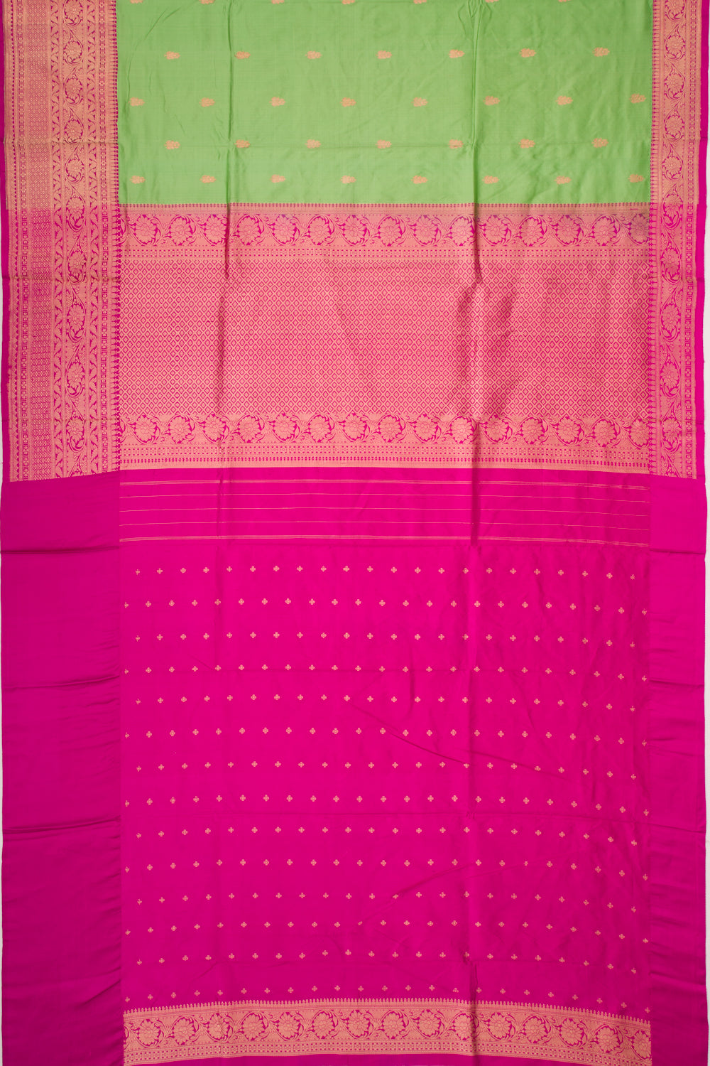 Banarasi Katan Silk Butta Green Saree