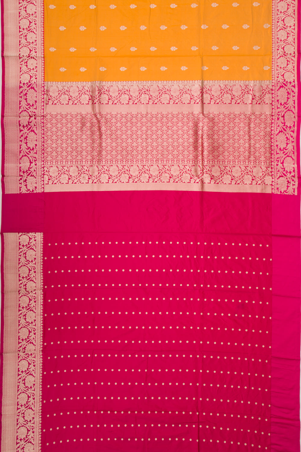 Banarasi Katan Silk Butta Mustard Yellow Saree