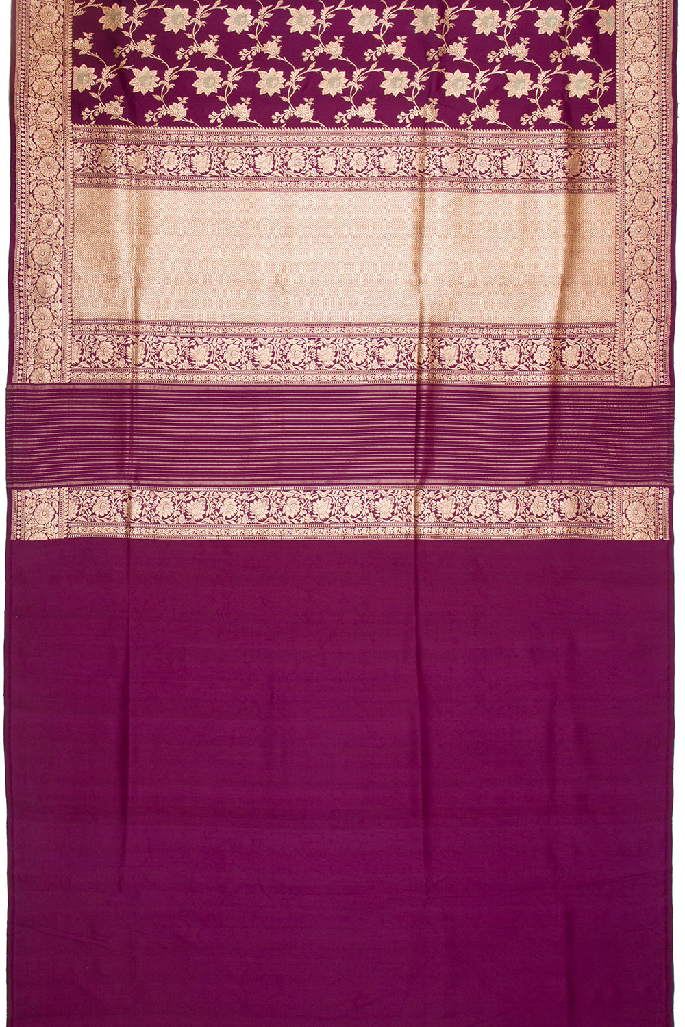 Banarasi Silk Kadwa Jaal Purple Saree