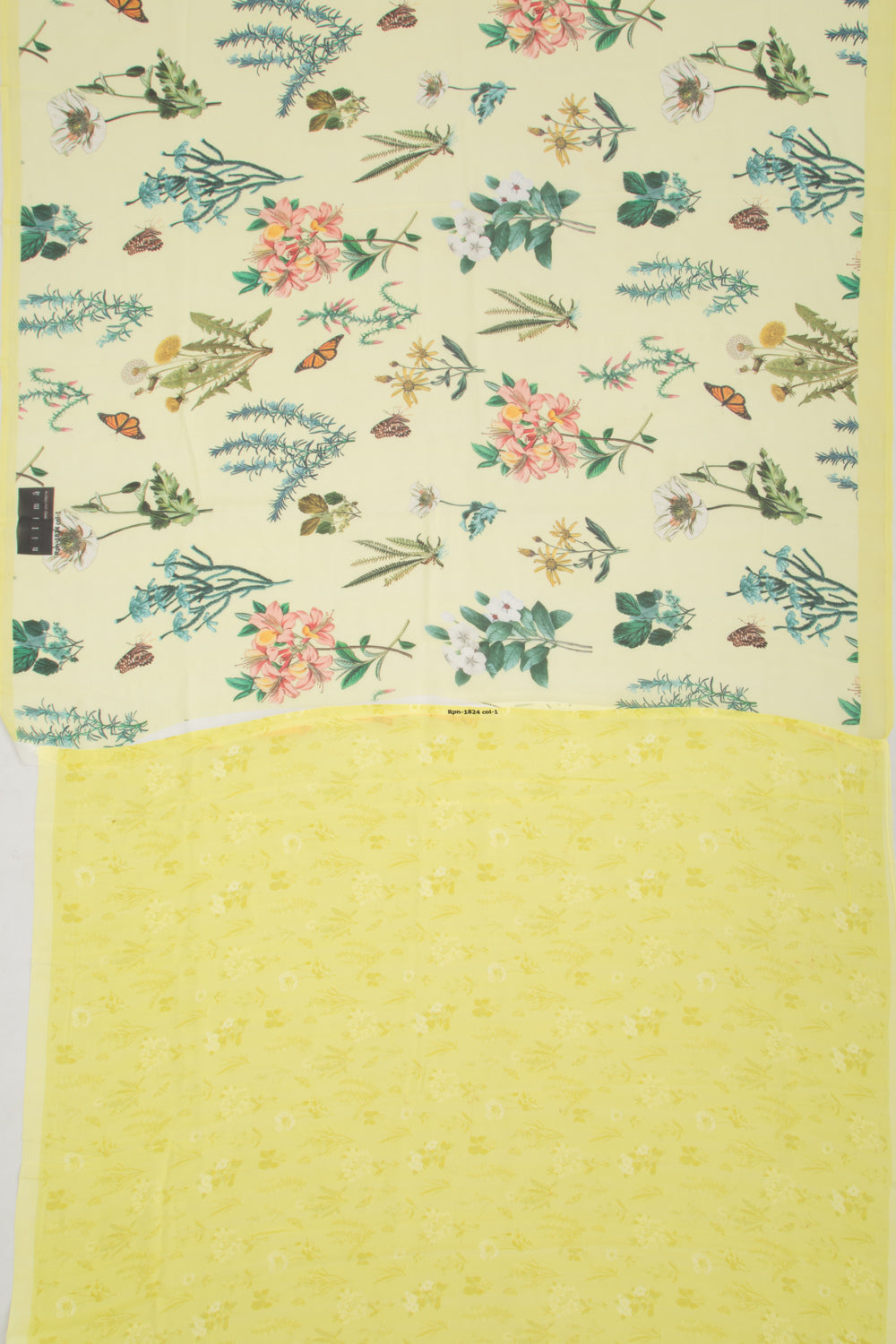 Georgette Floral Printed Pastel Yellow Saree