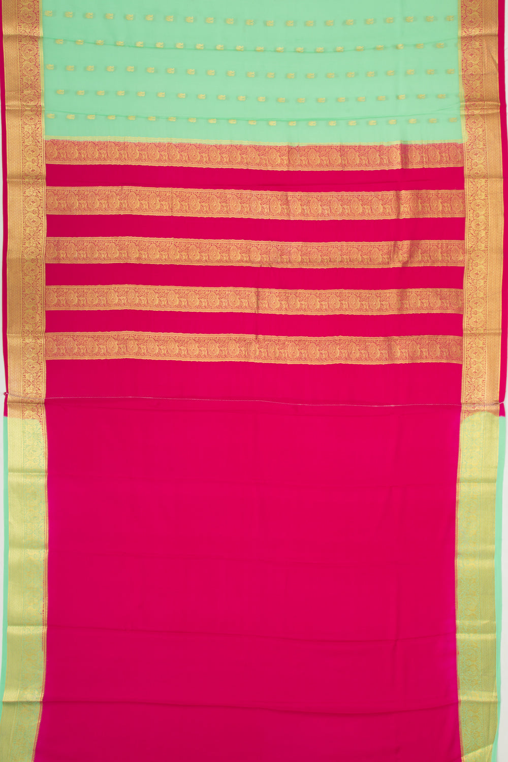 Binny Silk Butta Pastel Green Saree