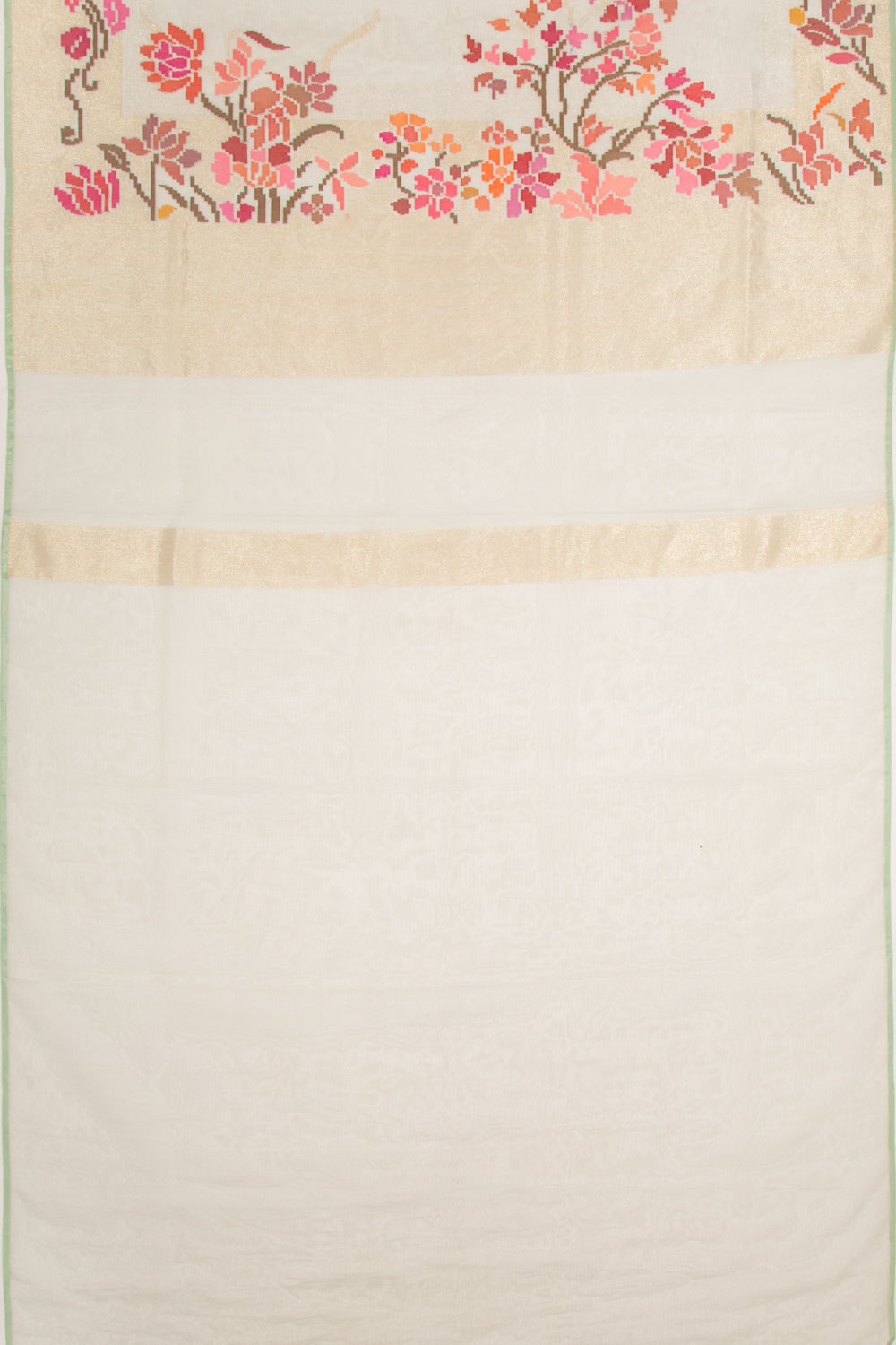 Banarasi Kora Organza Brocade Off White Saree-Not Allowed Online