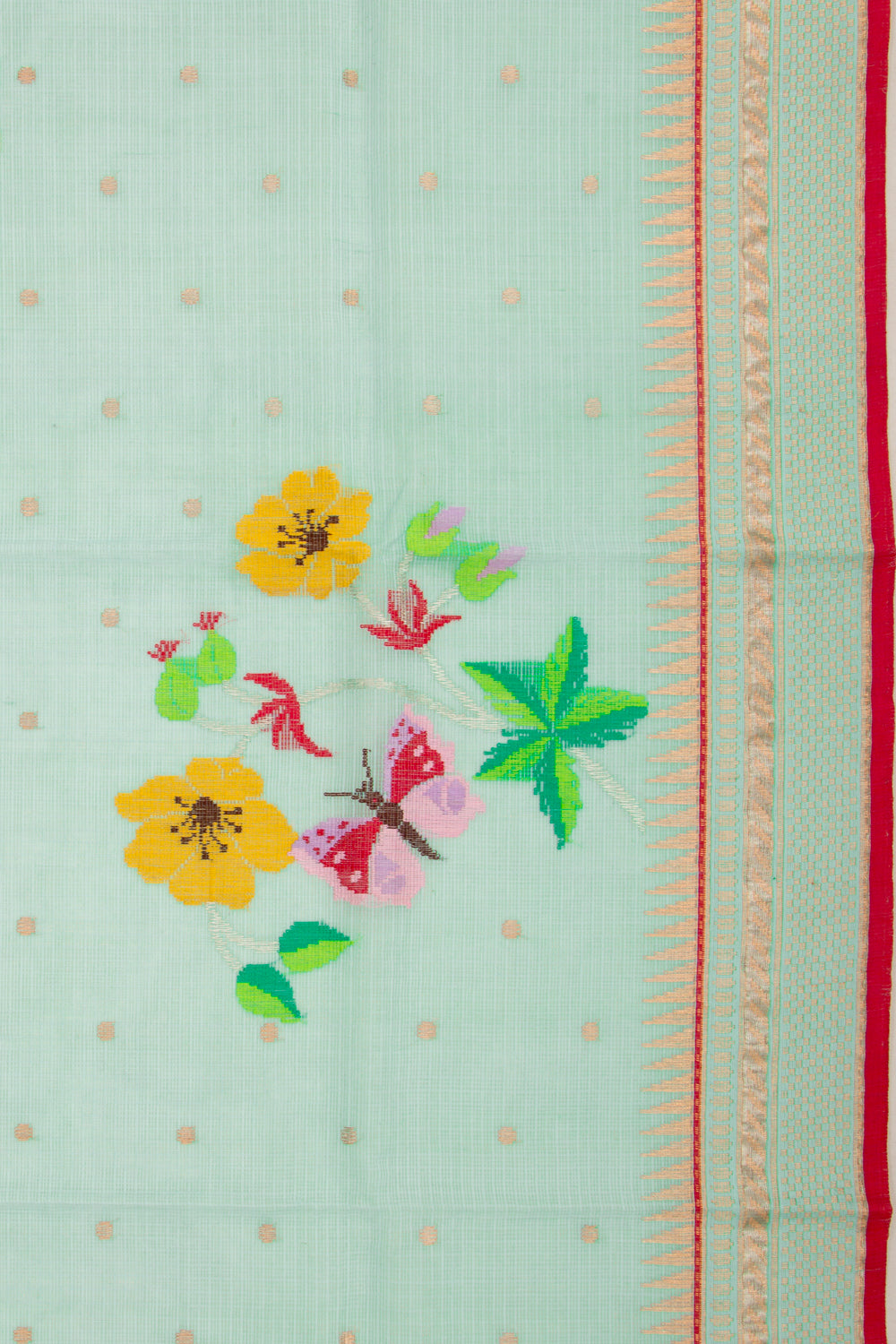 Kota Silk Butta Sky Blue Dupatta