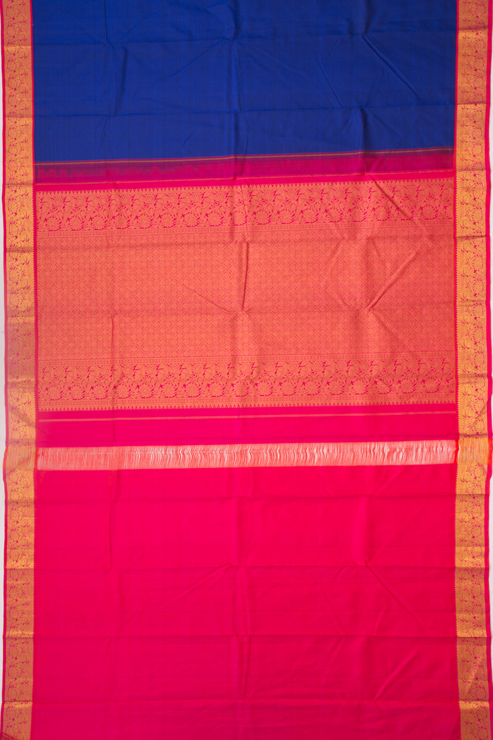 Kanchipuram Silk Plain Royal Blue Saree