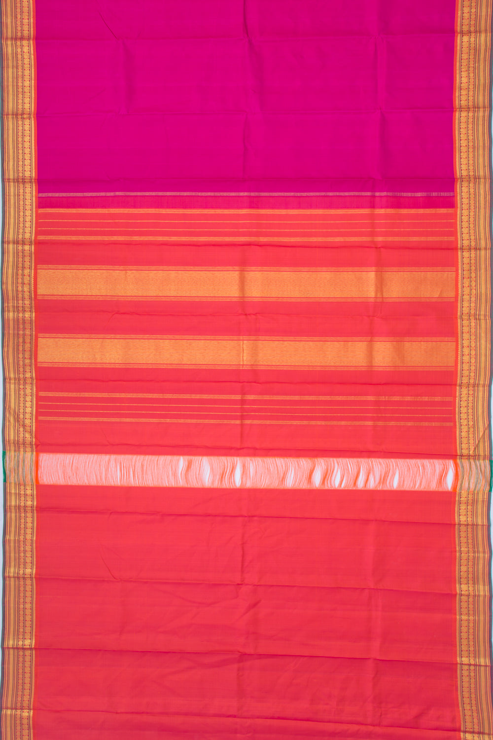 Kanchipuram Silk Plain Pink Saree
