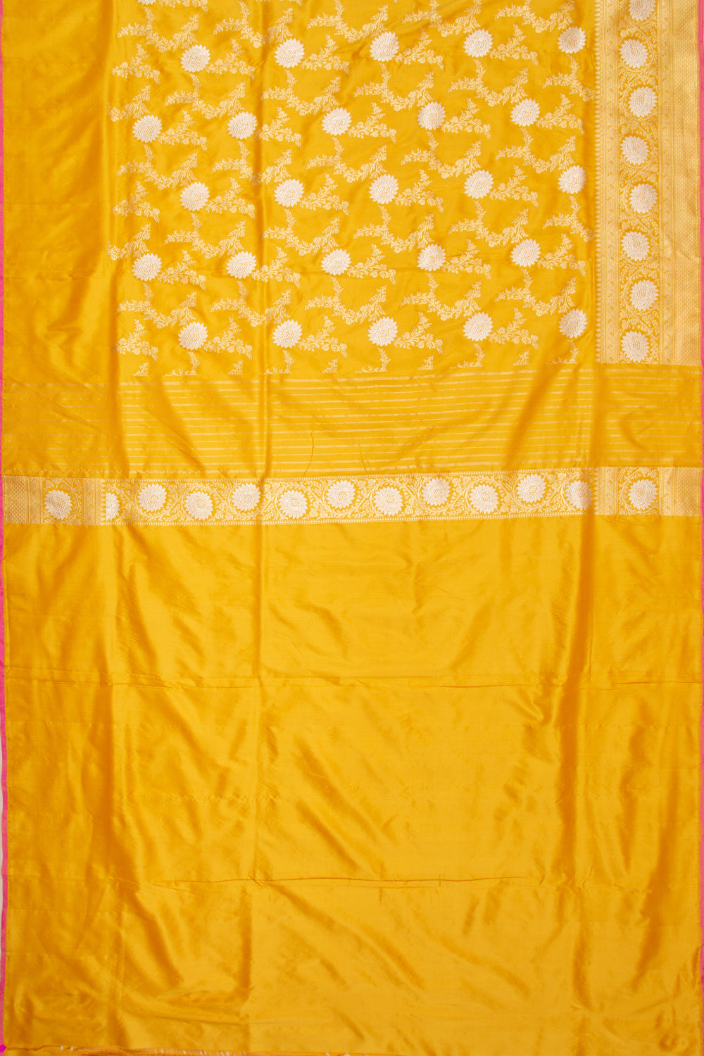 Banarasi Silk Kadwa Jaal Yellow Saree