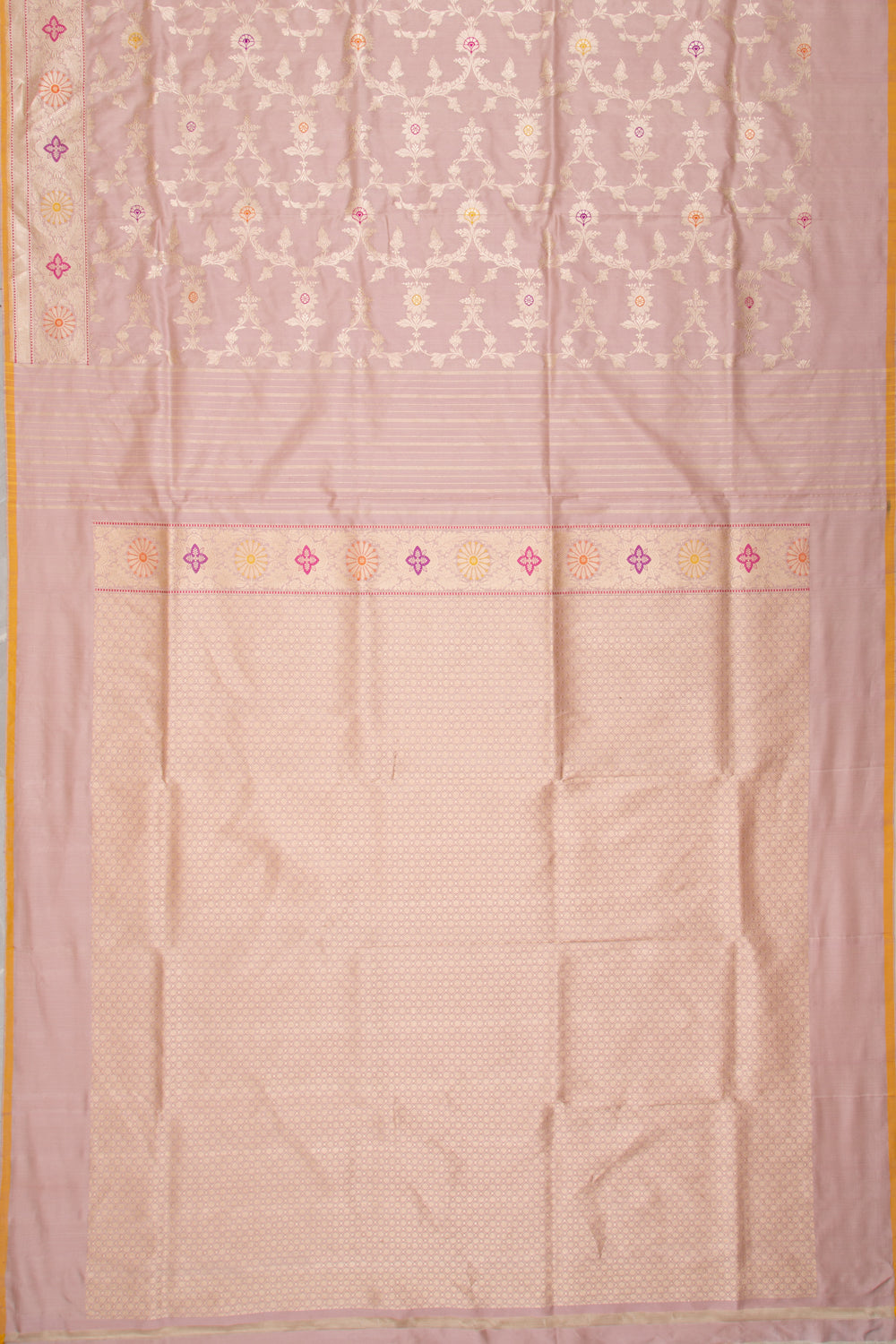 Banarasi Silk Kadwa Jaal Lilac Saree
