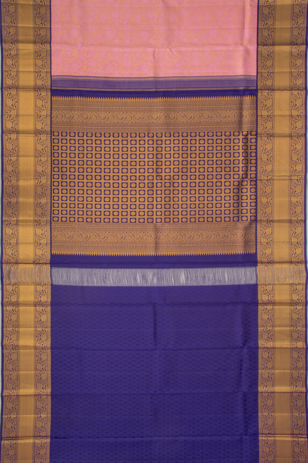 Kanchipuram Silk Brocade Baby Pink Saree