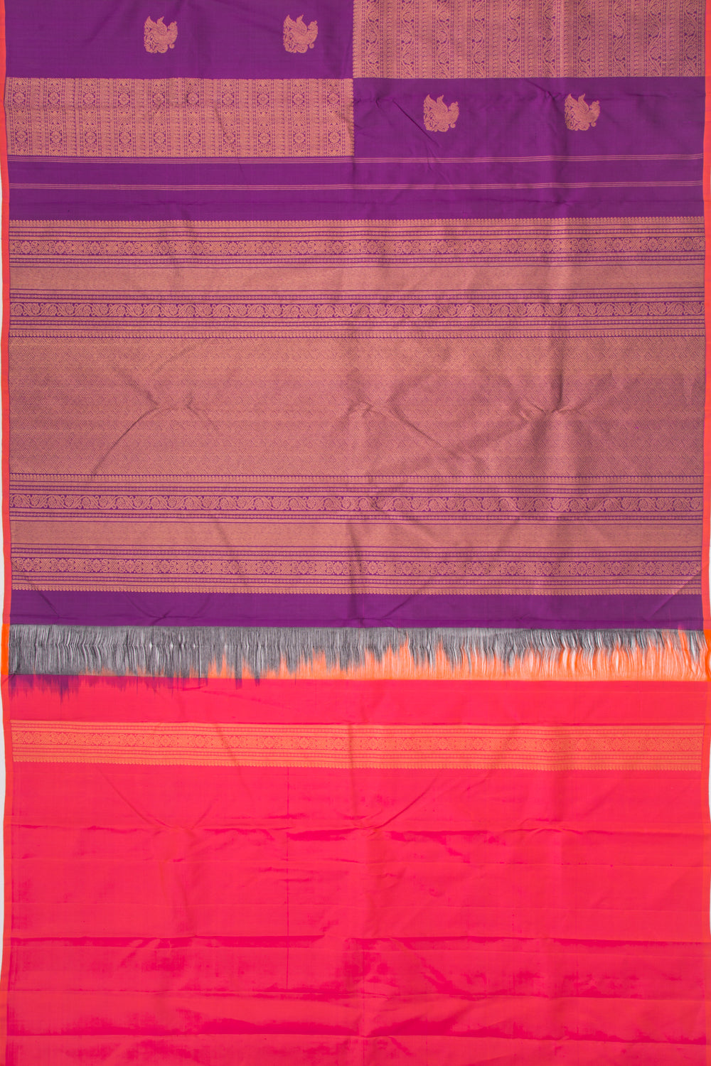 Kanchipuram Silk Brocade Purple Saree