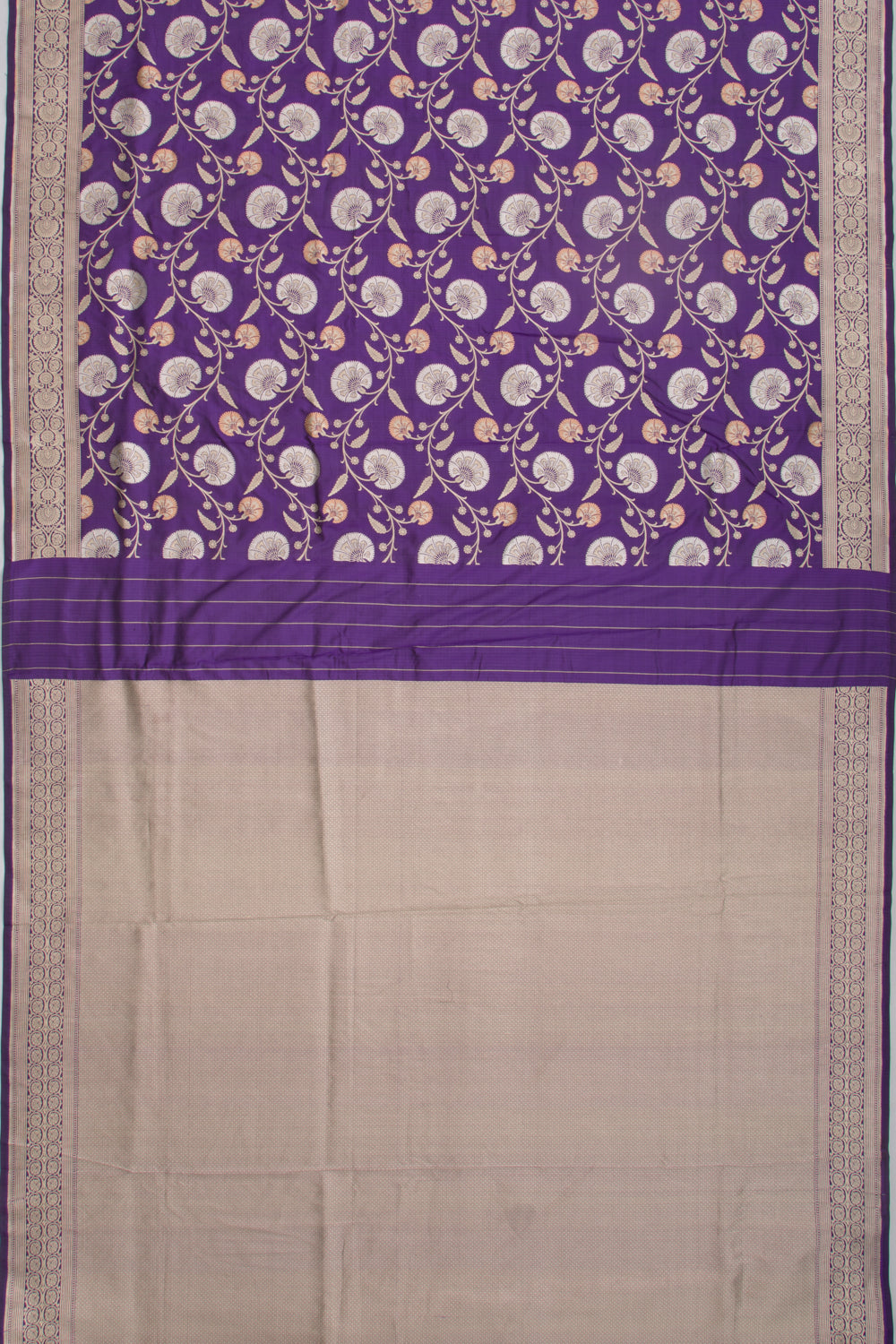 Banarasi Silk Jaal Purple Saree