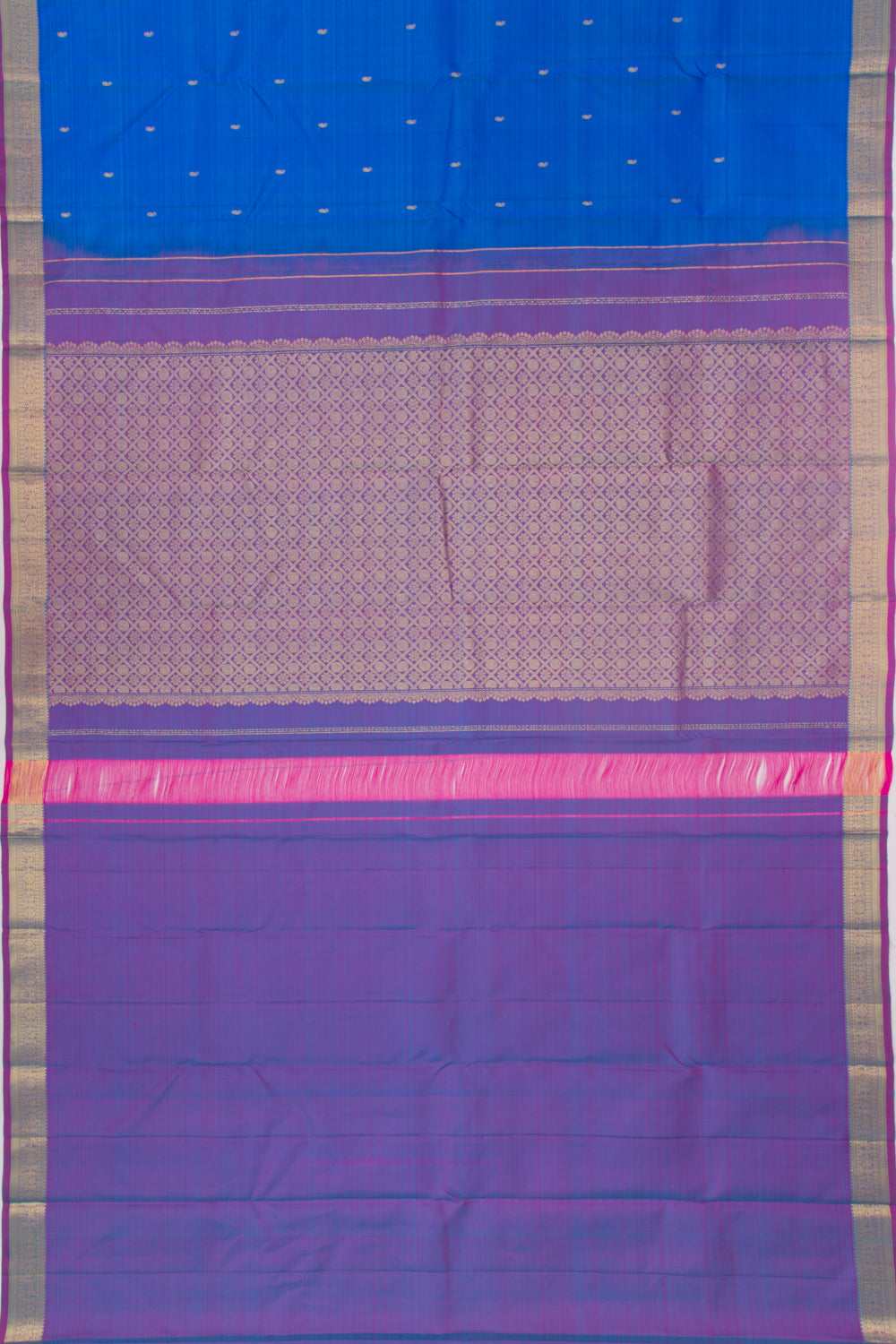 Kanchipuram Silk Butta Dark Blue Saree