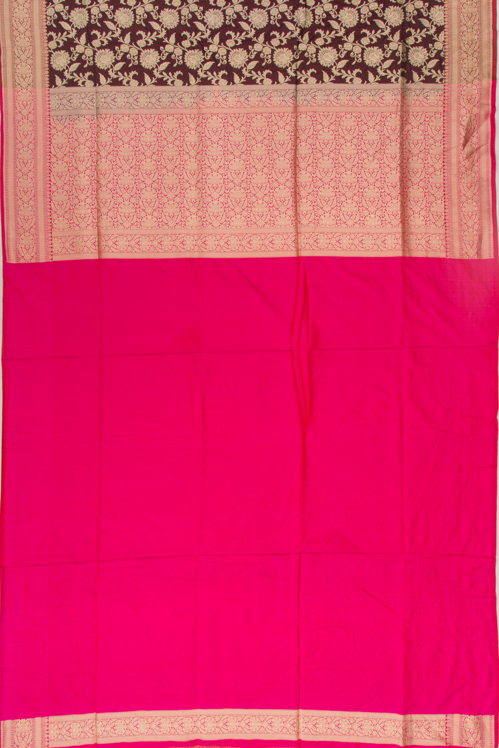 Banarasi Silk Jaal Brown Saree