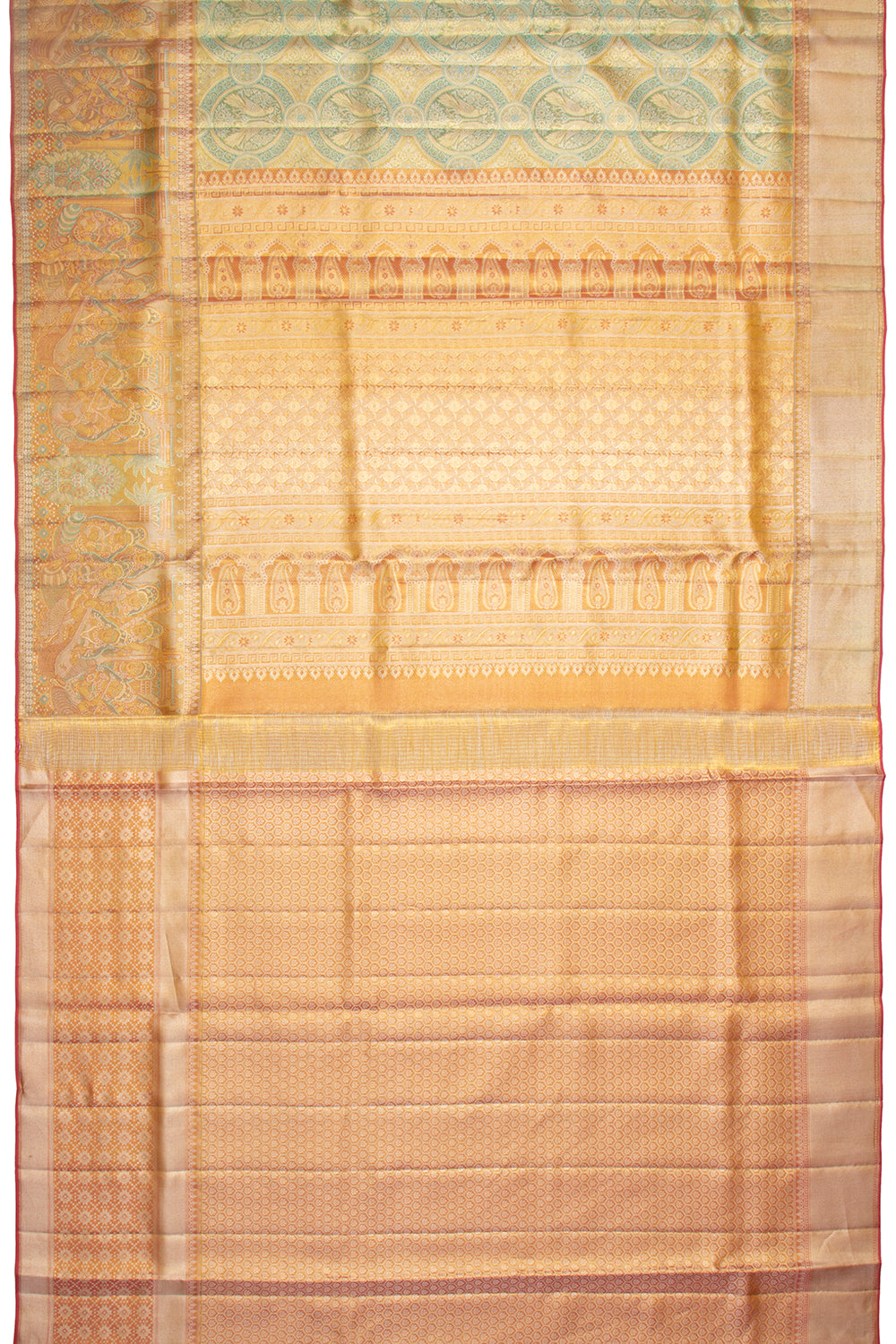 Kanchipuram Silk Tissue Jaal Blue Saree