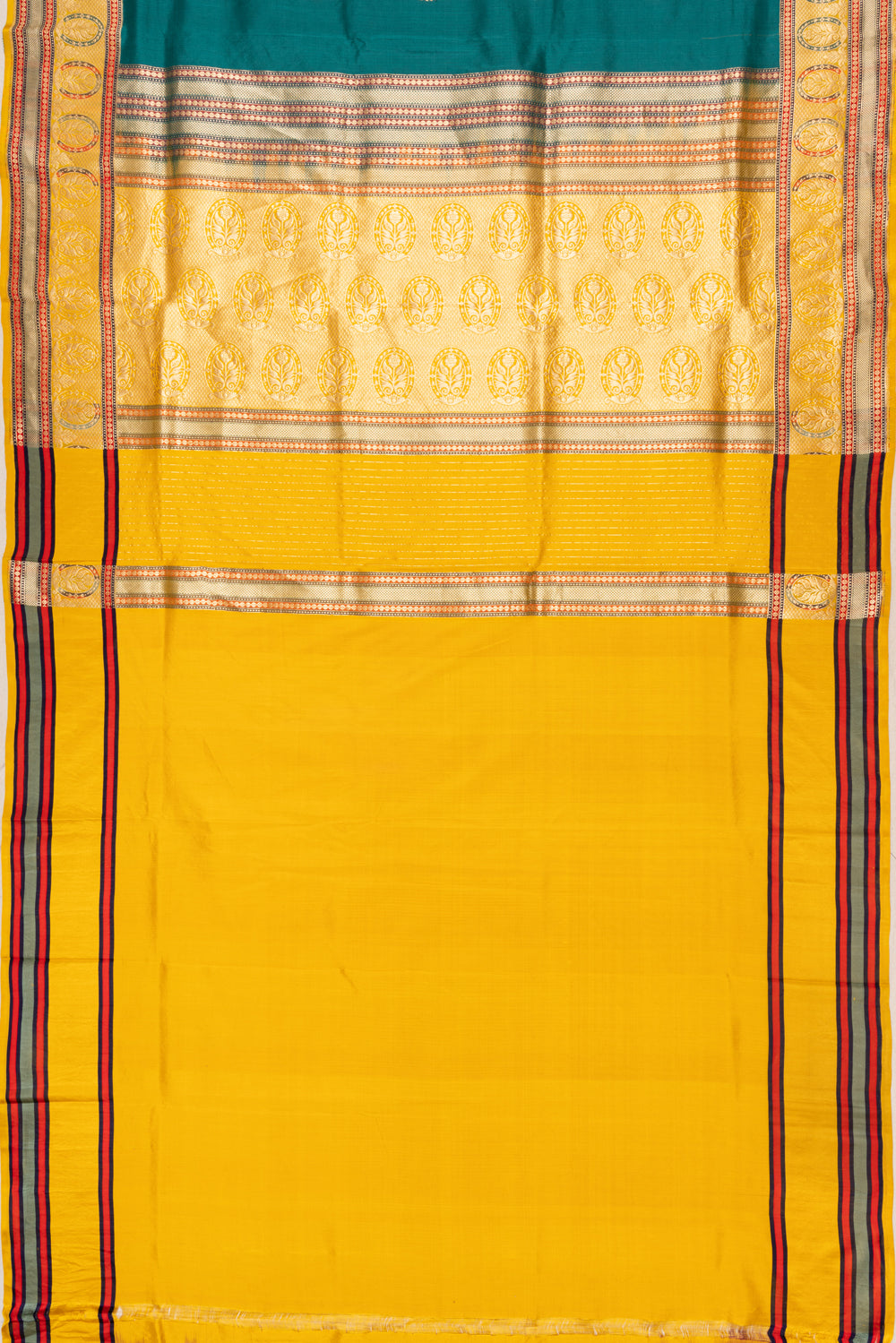 Banarasi Silk Butta Turquoise Blue Saree