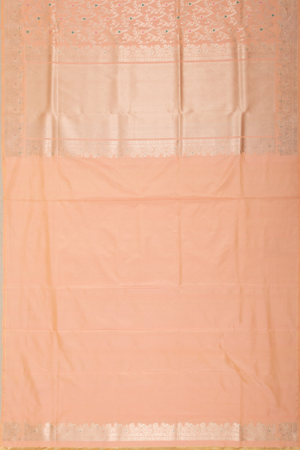 Banarasi Silk Kadwa Jaal Pastel Orange Saree
