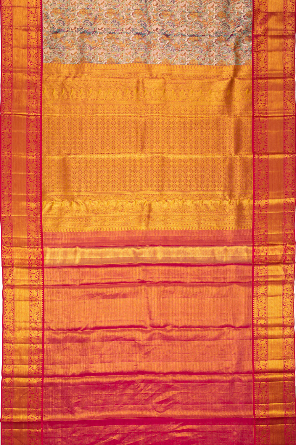Kanchipuram Silk Tissue Jaal Blue Saree