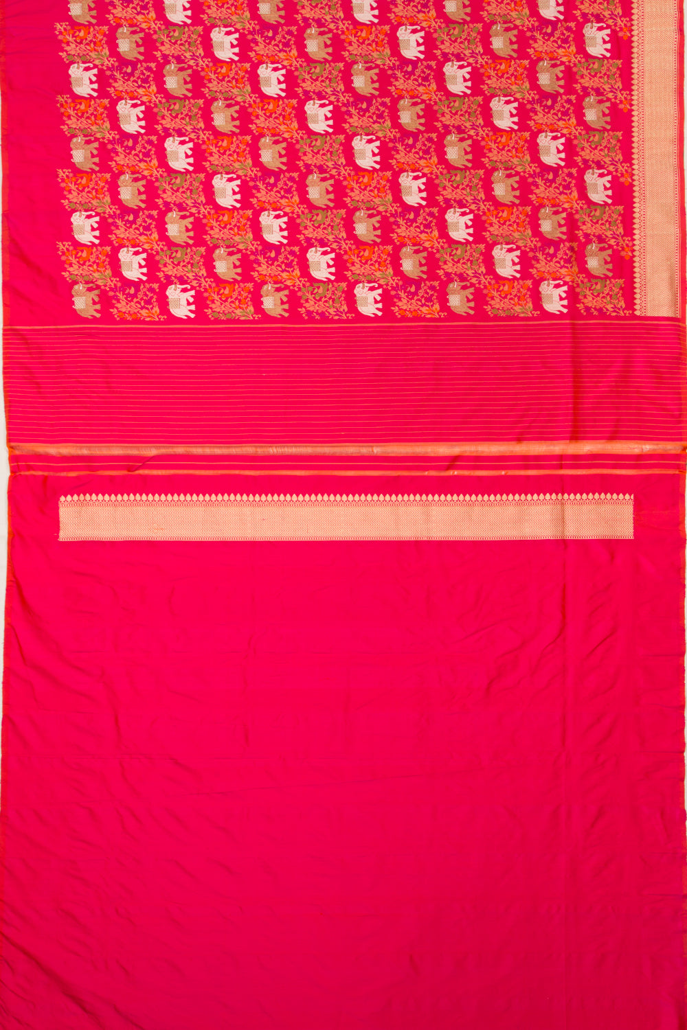 Banarasi Silk Kadwa Shikargha Jaal Red Saree