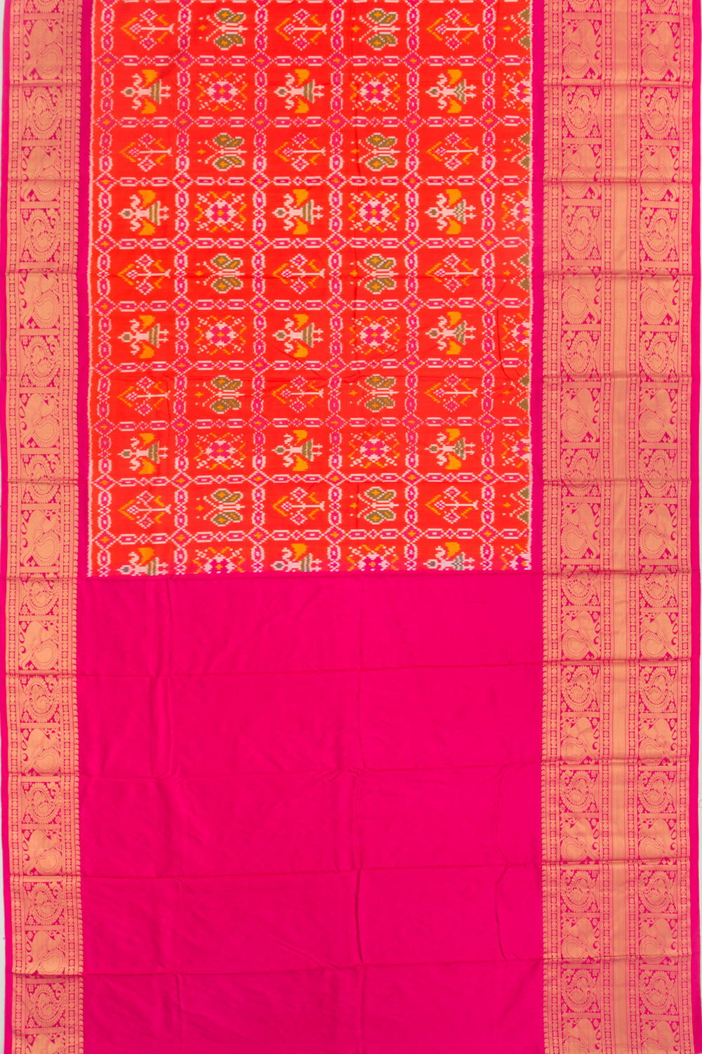 Kanchipuram Silk Ikat Scarlet Red Saree
