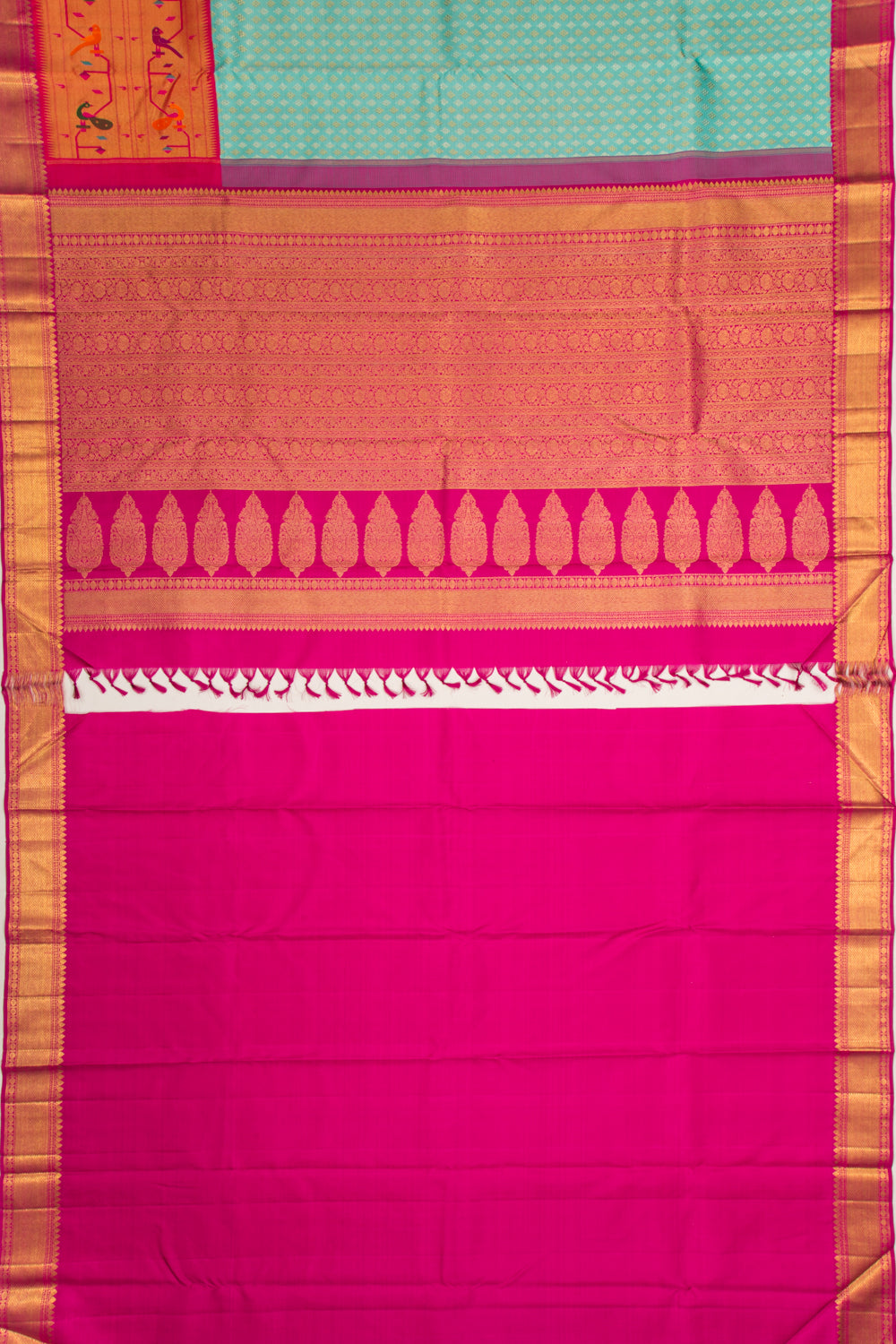 Kanchipuram Silk Brocade Sky Blue Saree