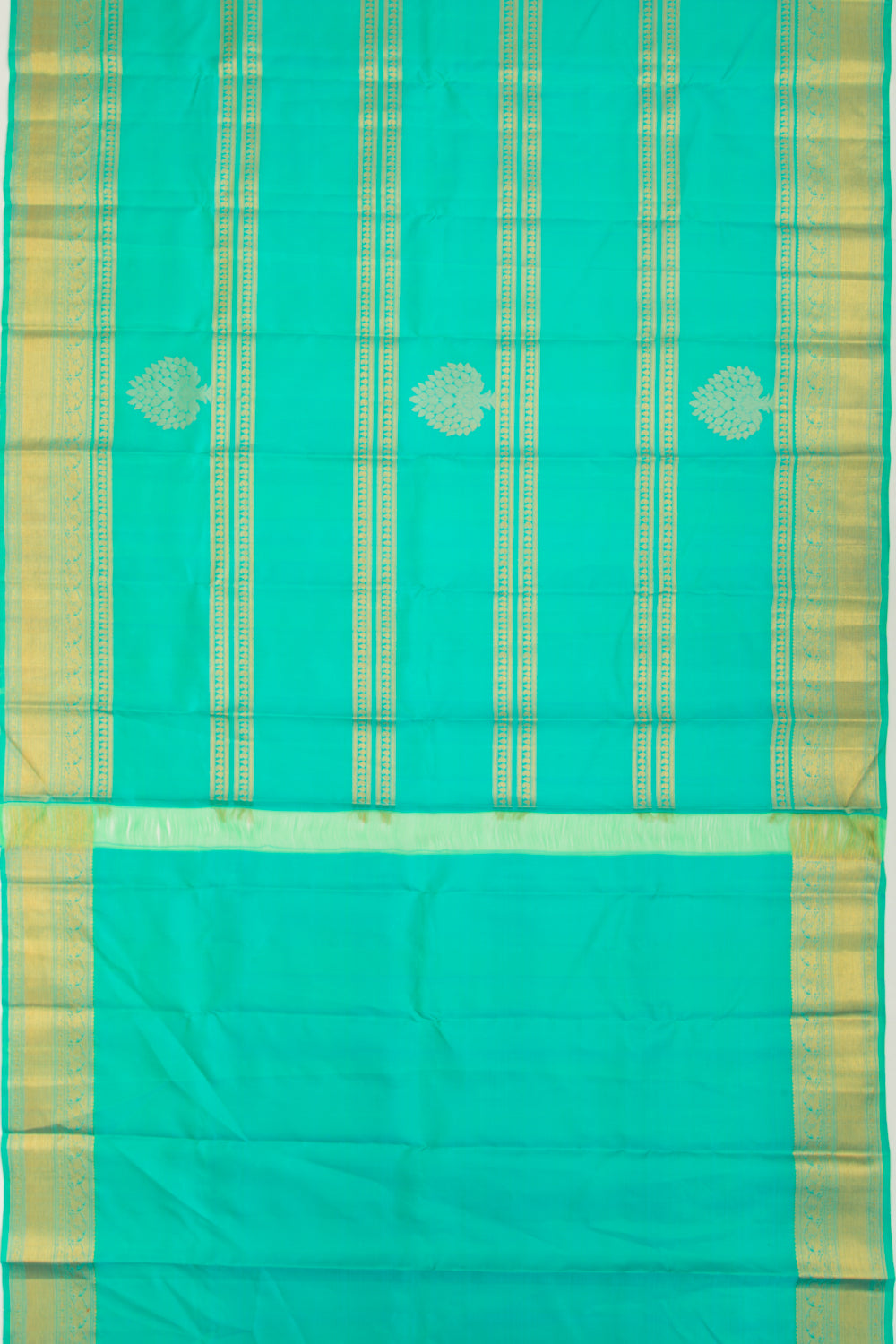 Kanchipuram Silk Brocade Sea Green Saree