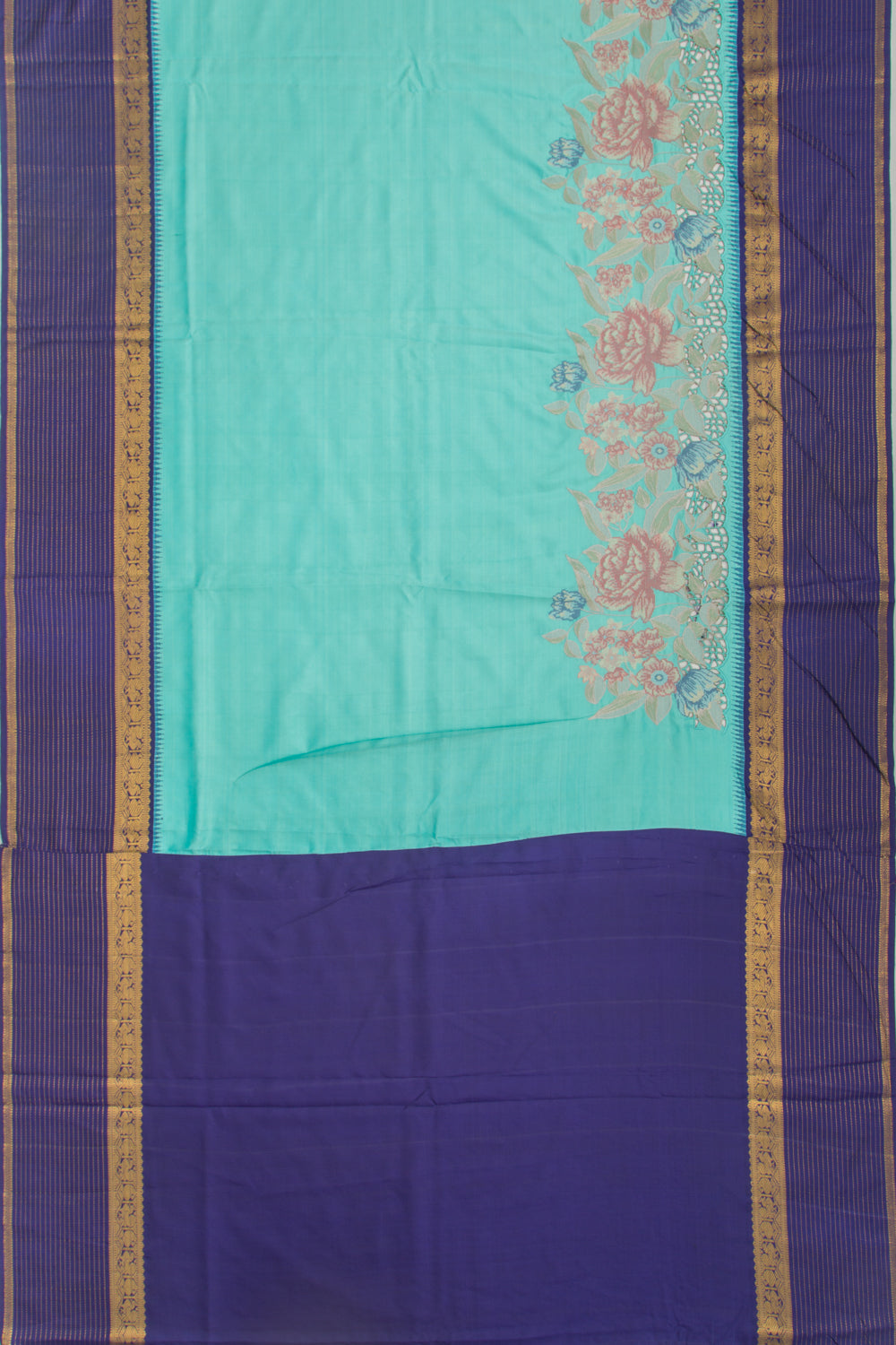 Kanchipuram Silk Sky Blue Saree