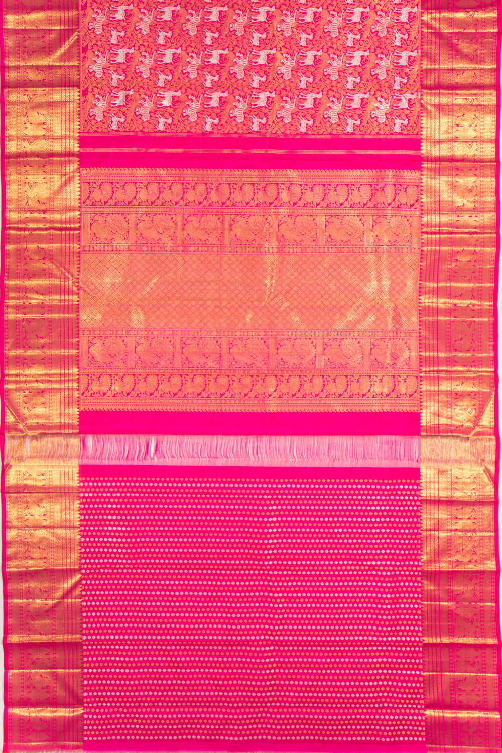 Kanchipuram Silk Vanasingaram Pink Saree