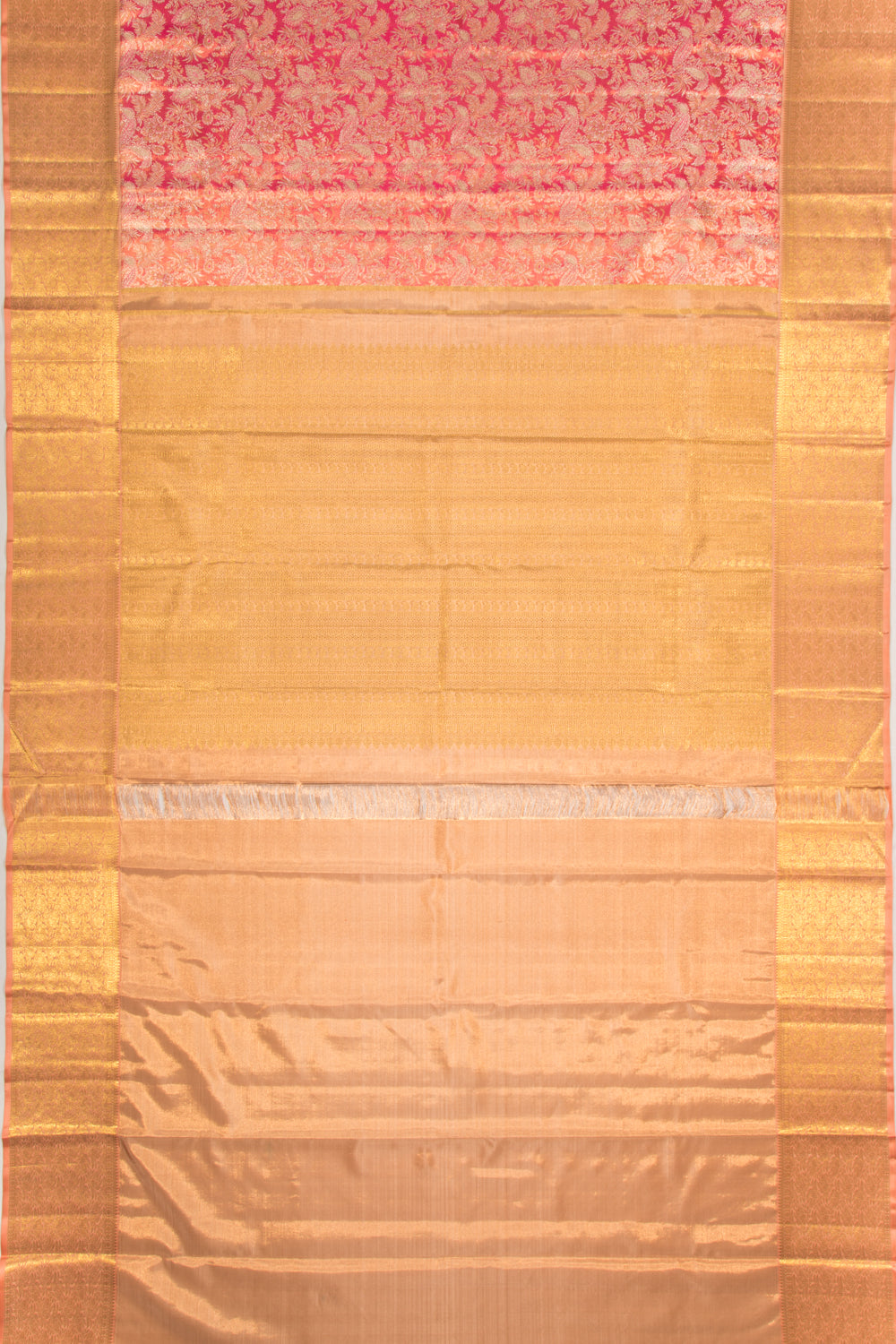 Kanchipuram Silk Tissue Brocade Pink Saree