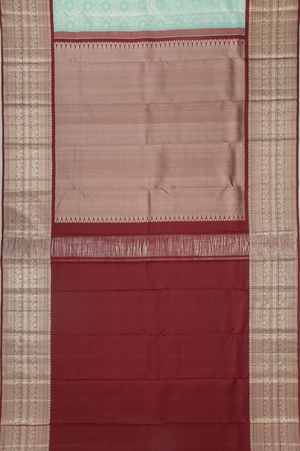 Kanchipuram Silk Brocade Sky Blue Saree
