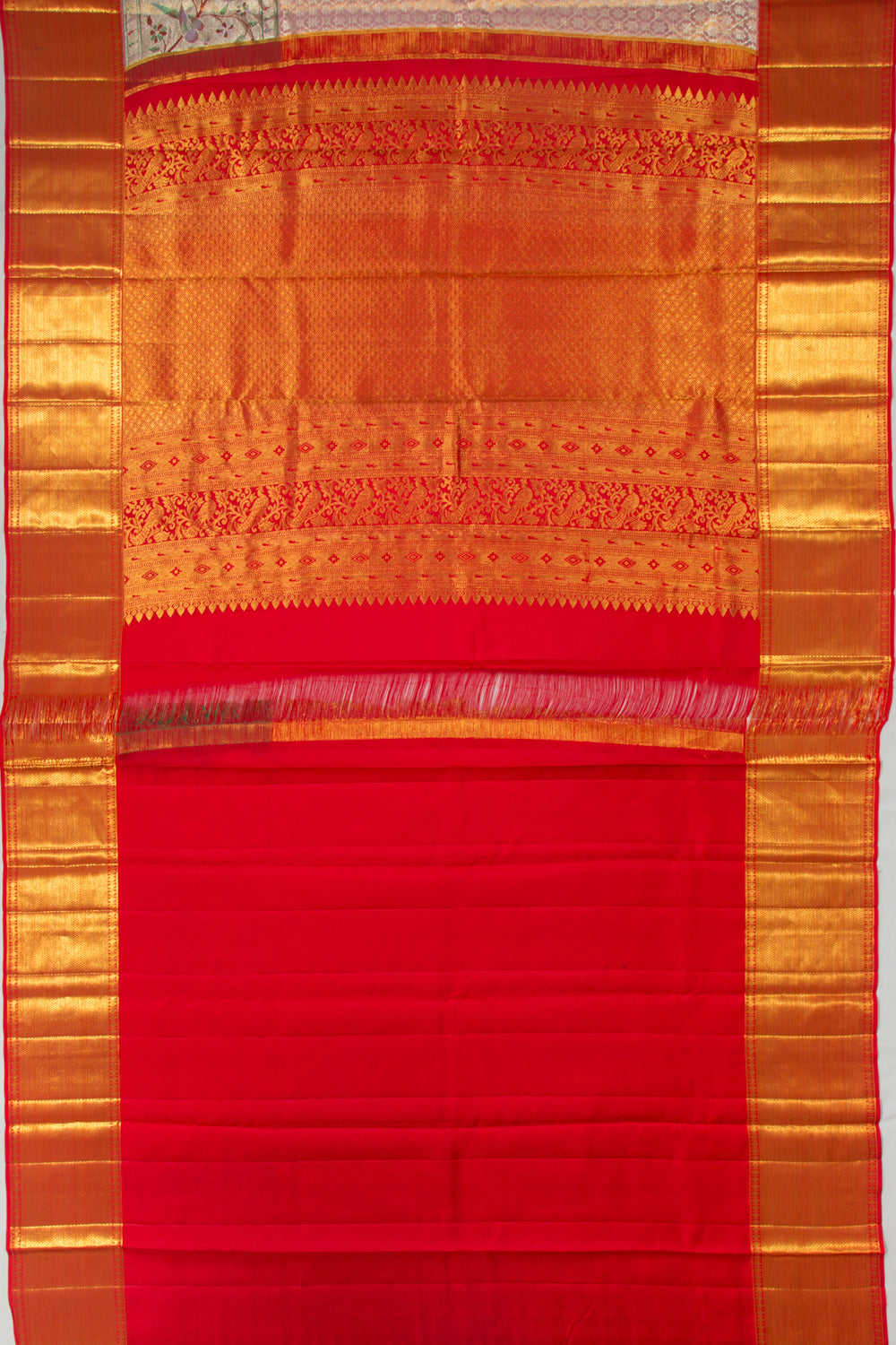 Kanchipuram Silk Tissue Brocade Baby Pink Saree