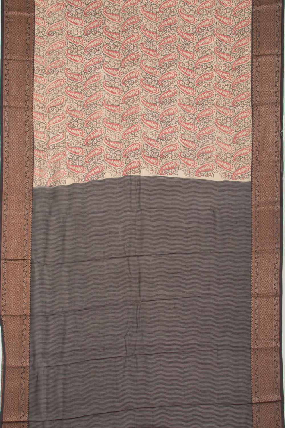 Chanderi Silk Printed Black Saree