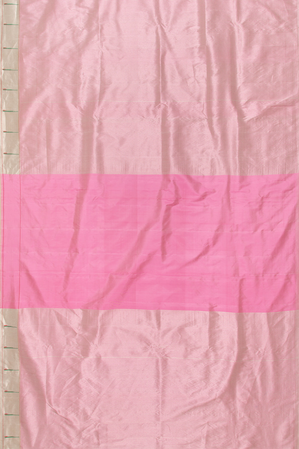 Paithani Silk Vertical Lines Pink Saree
