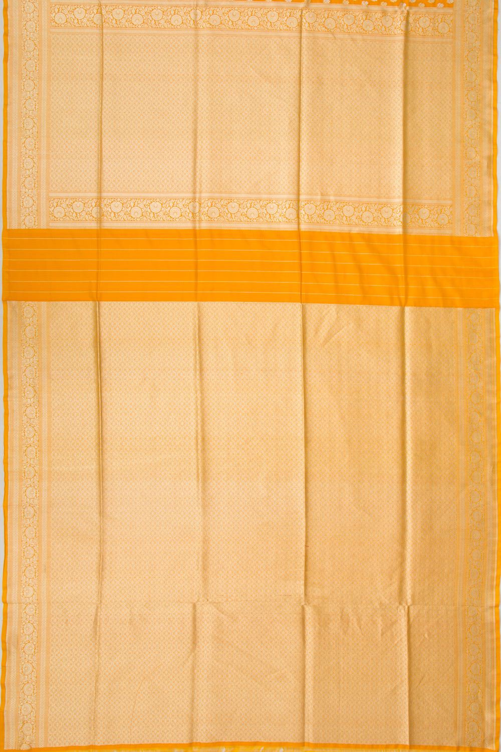 Banarasi Silk Brocade Yellow Saree