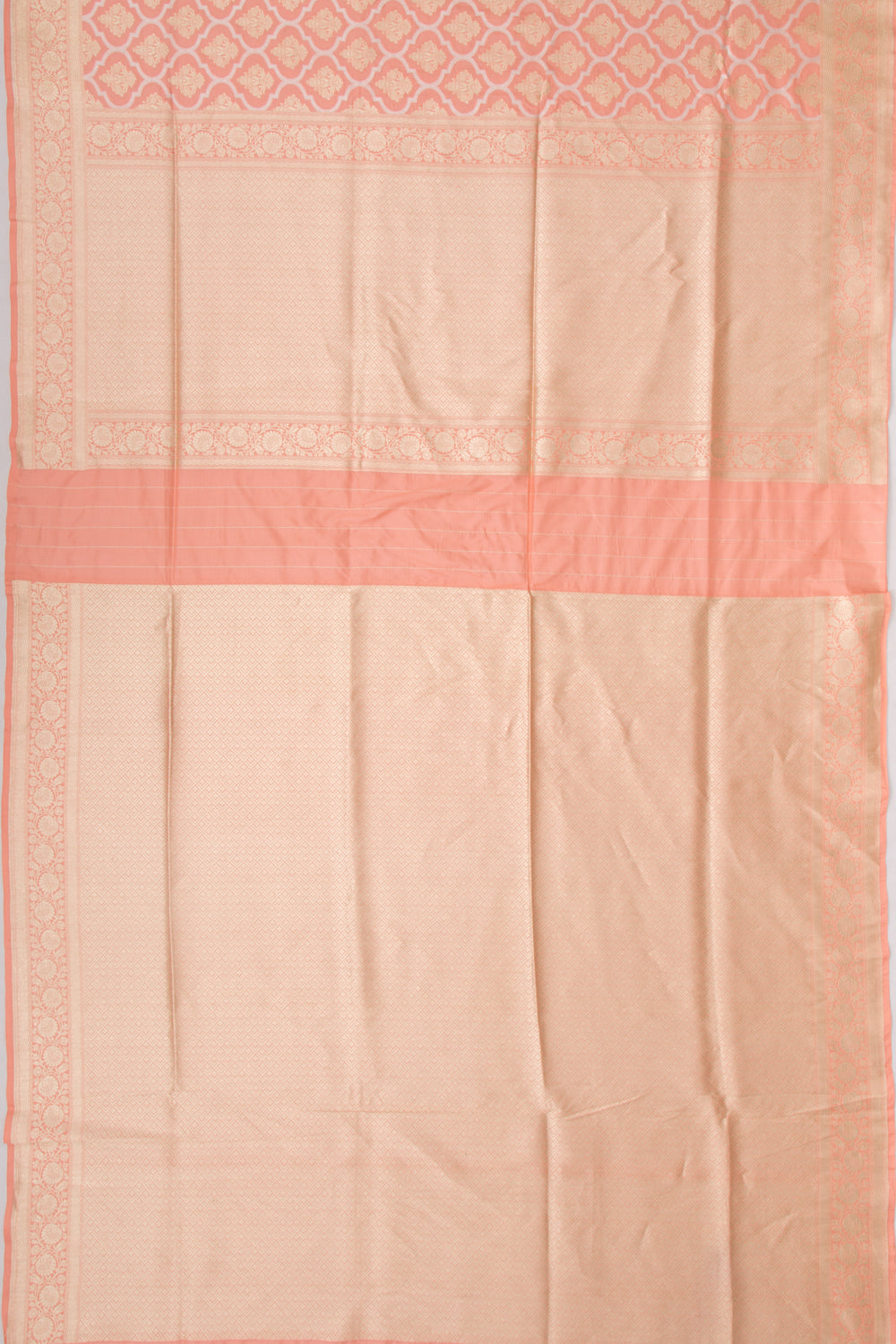 Banarasi Silk Brocade Pastel Orange Saree