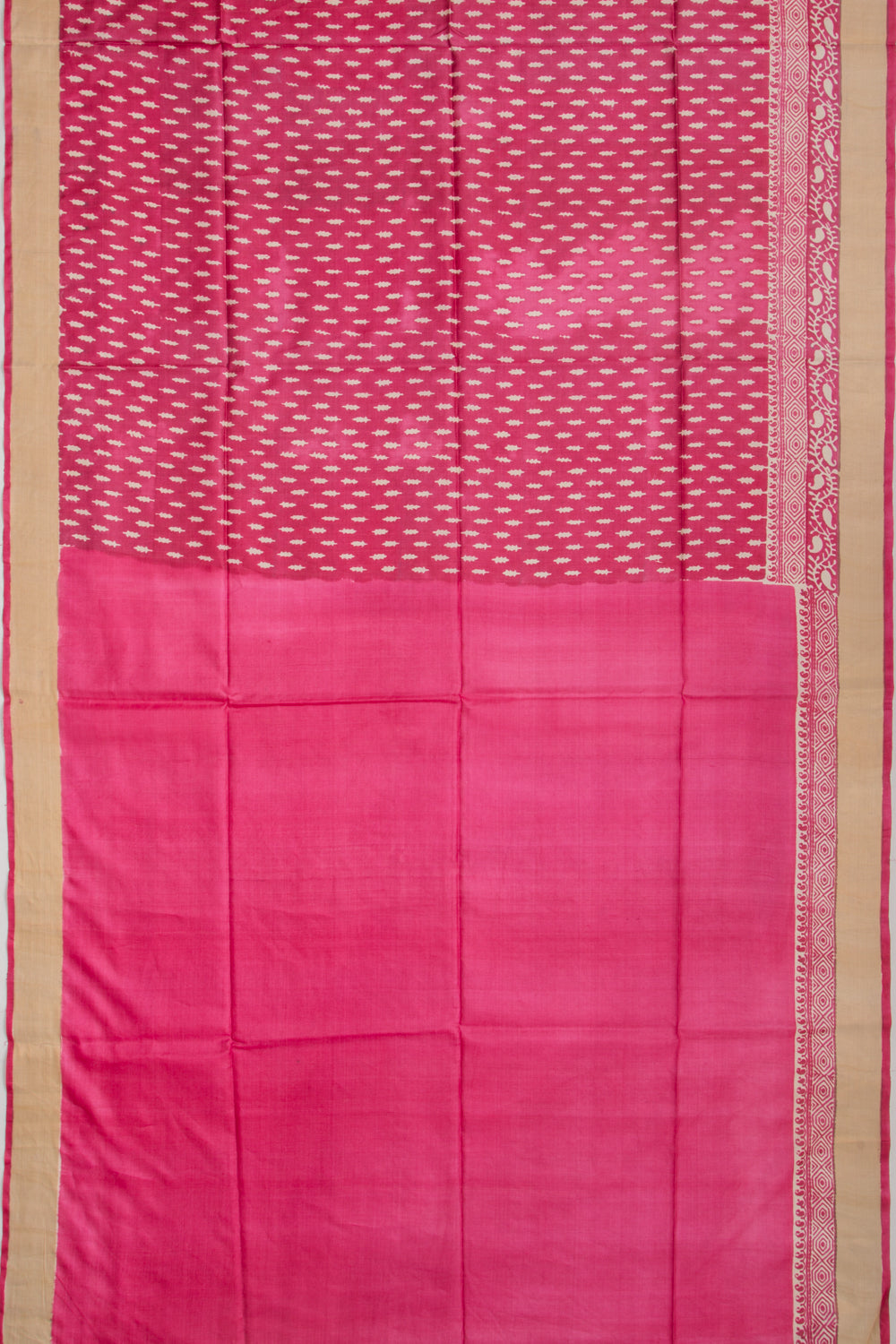 Soft Tussar Printed Pink Saree