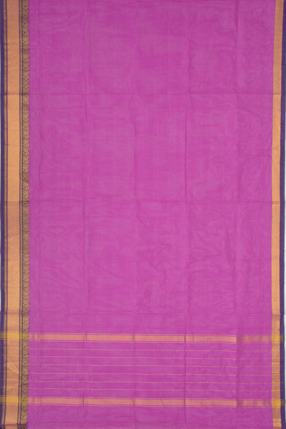 Handspun Cotton Plain Violet Saree