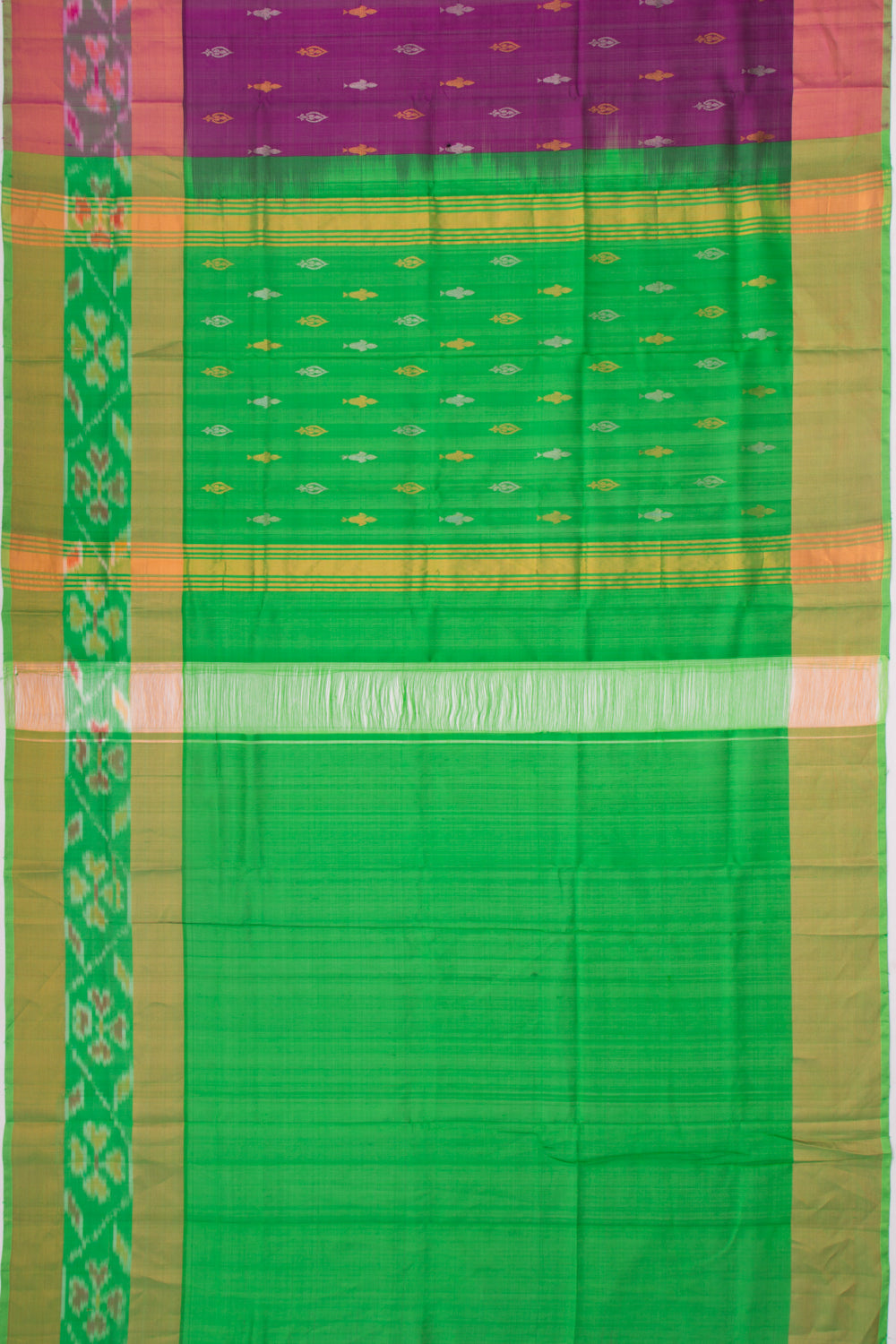 Uppada Silk Butta Purple Saree With Ikat Border