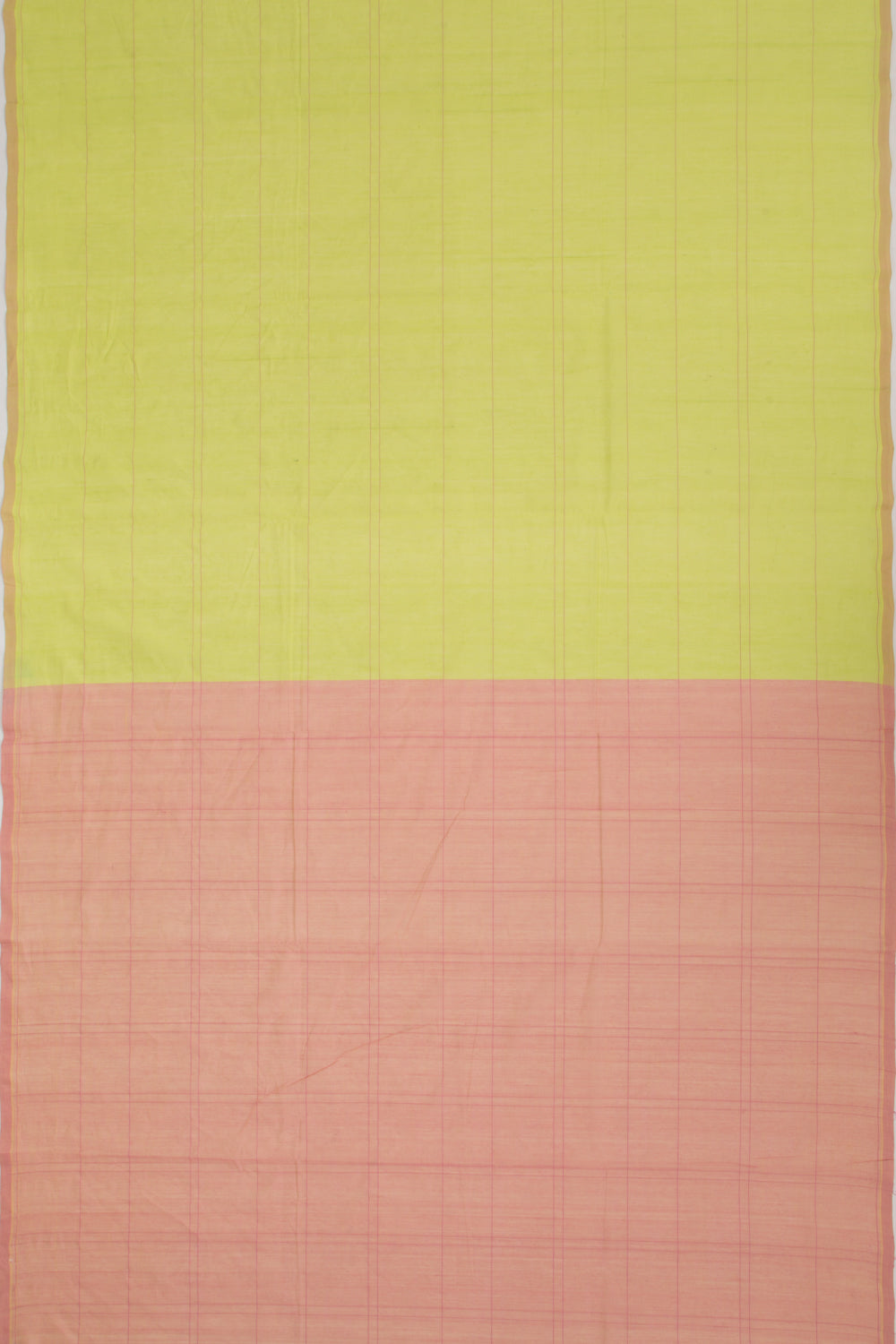 Handspun Cotton Checks Green Saree