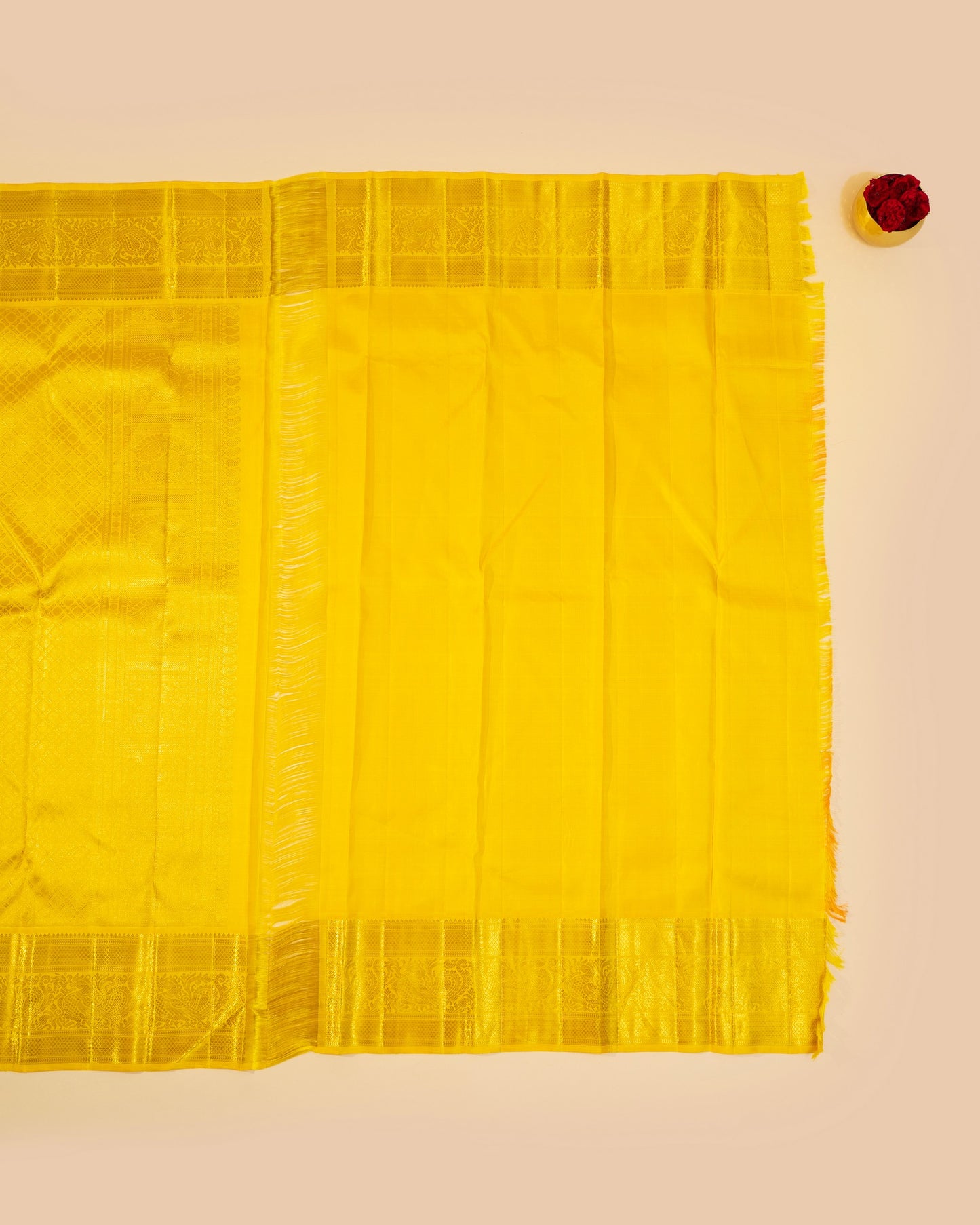 Kanchipuram Silk Tissue Brocade Grey Saree